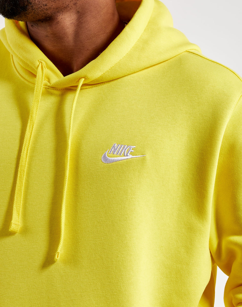 nike club pullover hoodie yellow