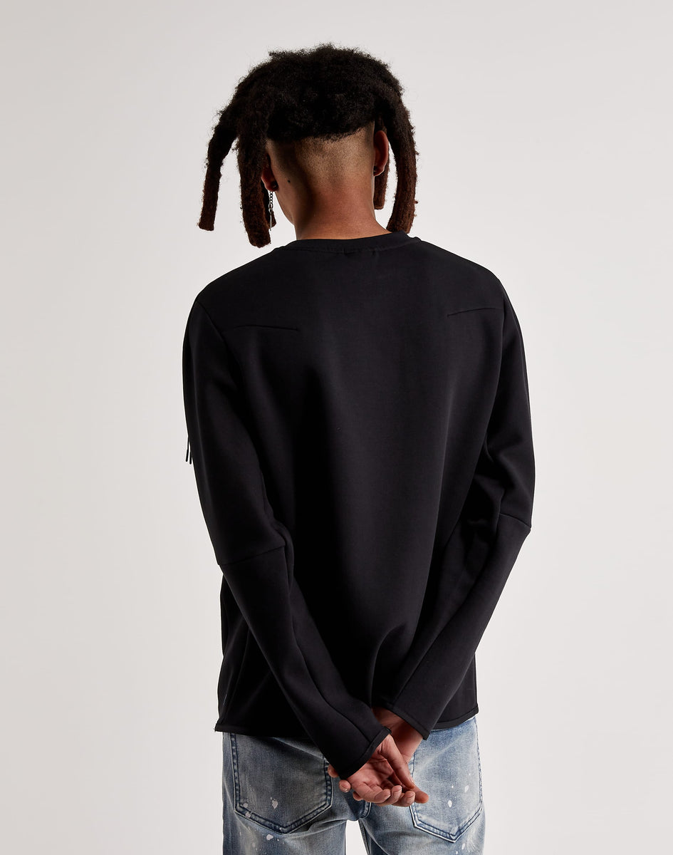 nike tech fleece crew neck sweat in black