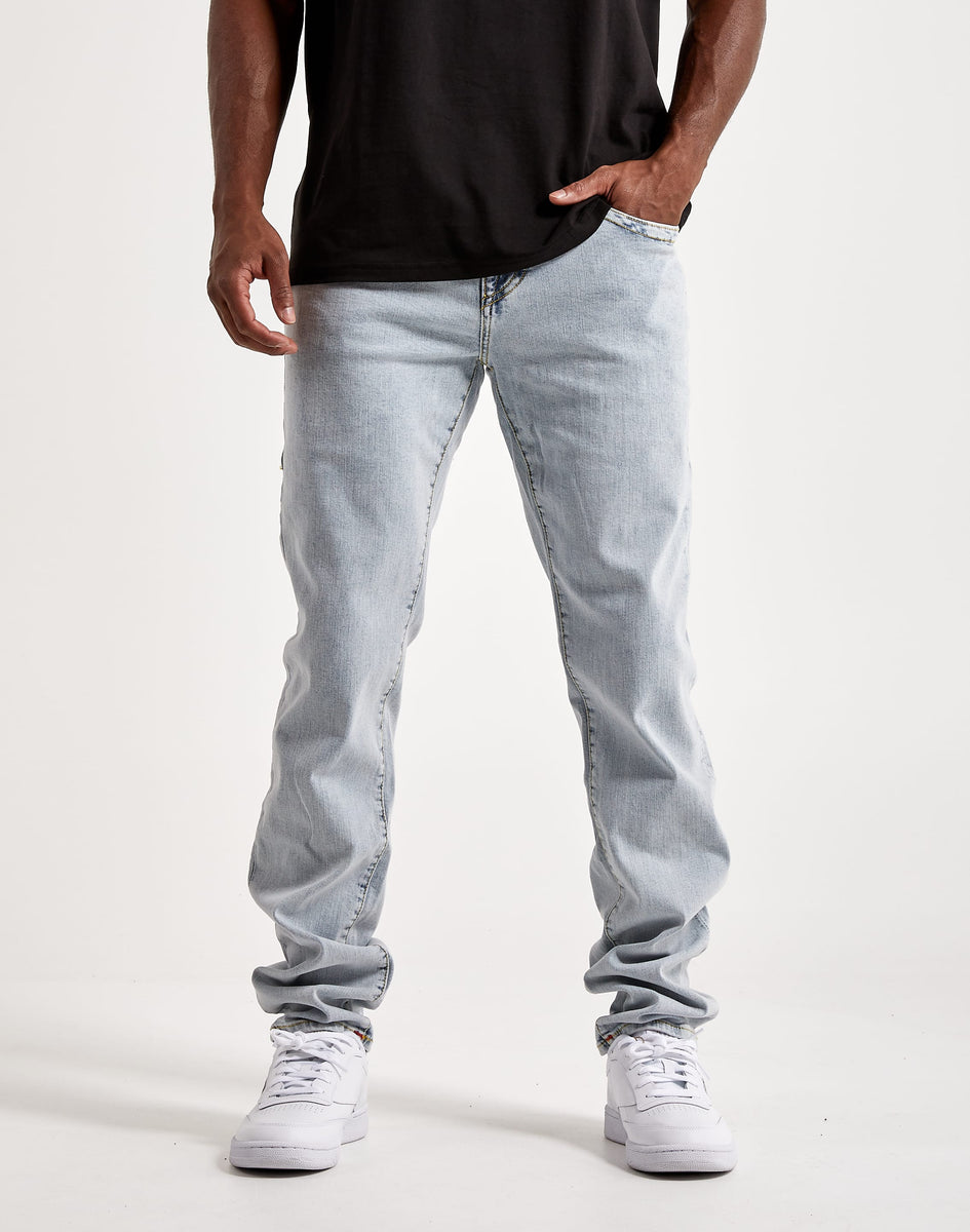 True Religion Men's Rocco Patches Skinny Jeans - Orian Medium Wash - Size 36
