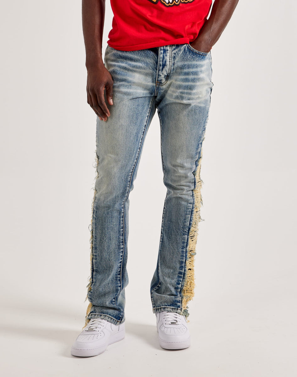 Navarro Distressed Flare Denim