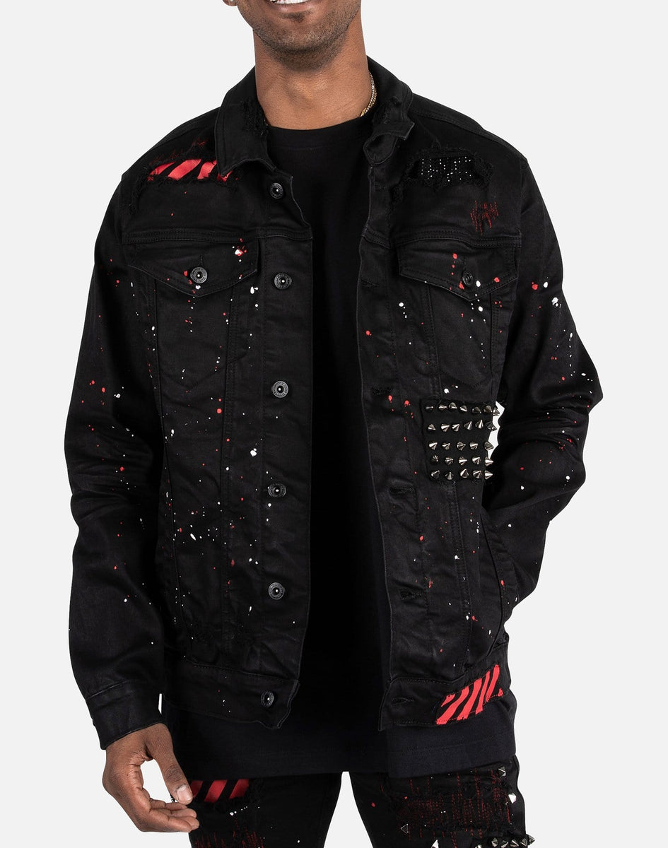 Smoke Rise Stud Rhinestone Inset Jean Jacket – DTLR