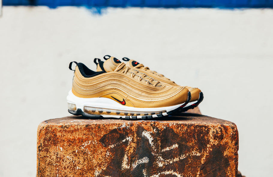 The Women’s Nike Air Max 97 “Gold Bullet” is Locked and Loaded