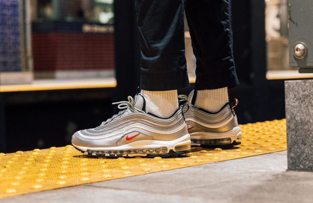 Nike Men's Air Max 97 White Bullet Casual Sneakers from Finish