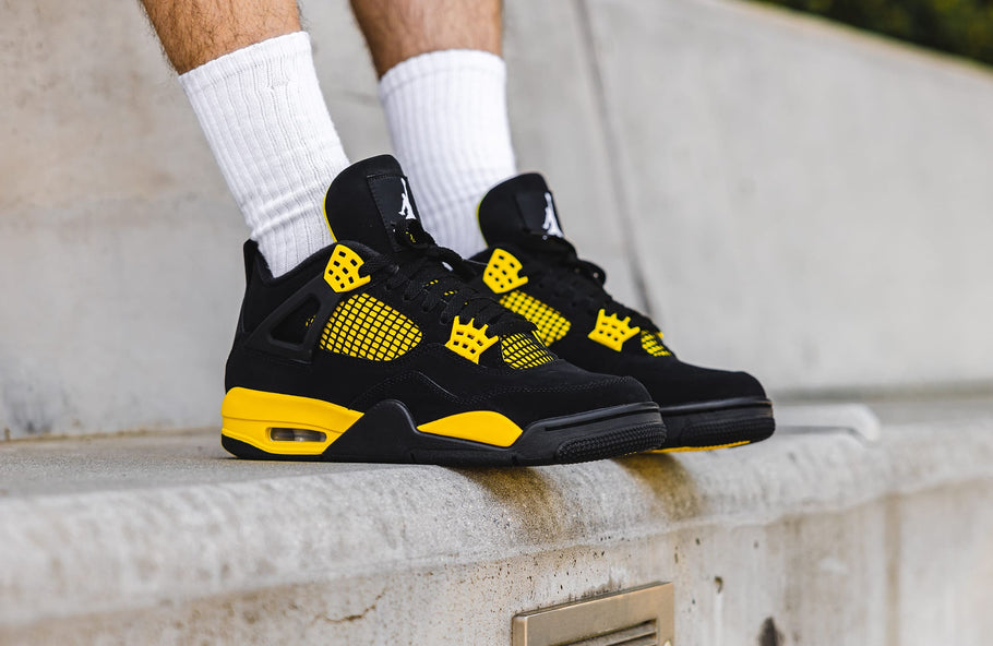 The Air Jordan 4 Retro “Thunder” is Rolling In – DTLR