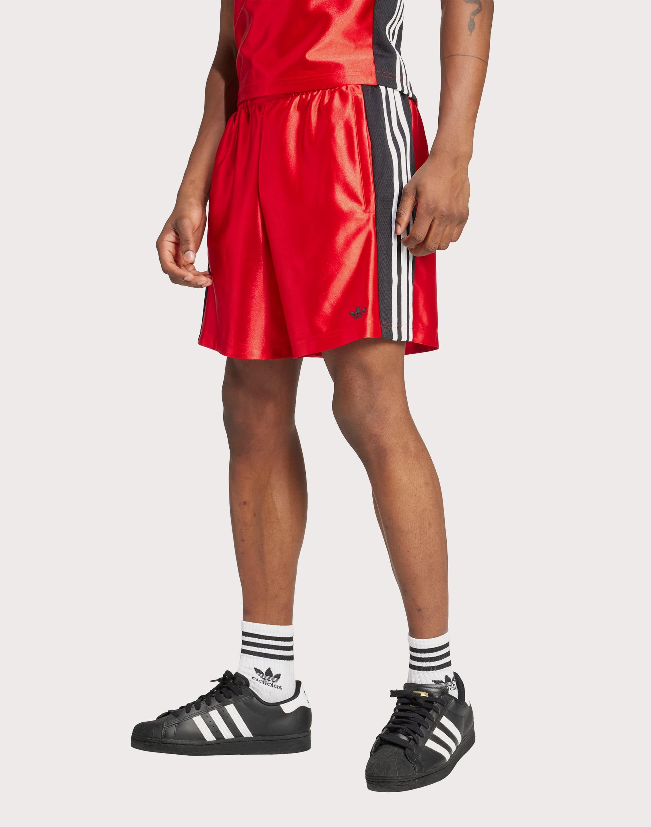 adidas Originals Unisex Retro Boxing Shorts In Red adidas Originals Unisex Retro Boxing Shorts In Red