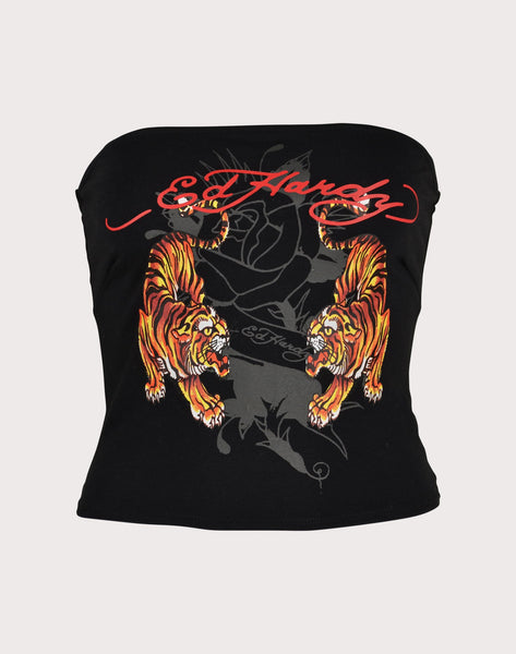 Ed Hardy Tiger Tube Black Top – DTLR