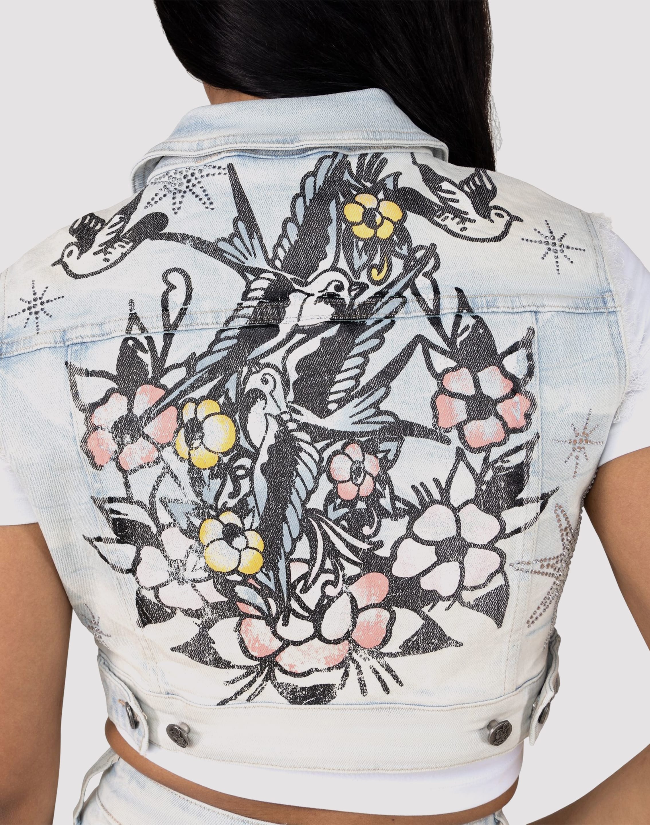 Photo of Smoke Rise Bird Cropped Denim Vest