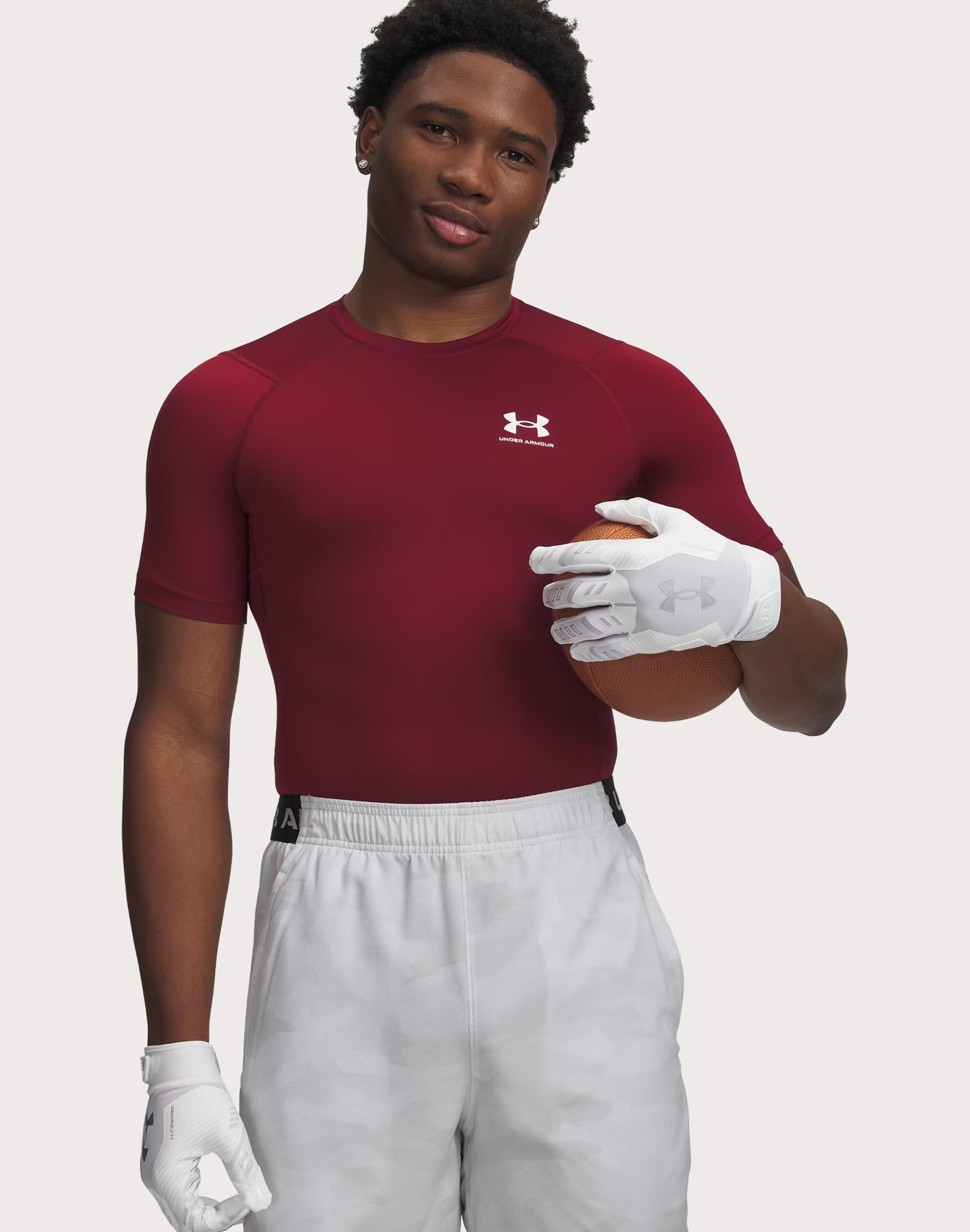 Under Armour Men's HeatGear Compression Short Sleeve, Cardinal / 3XL