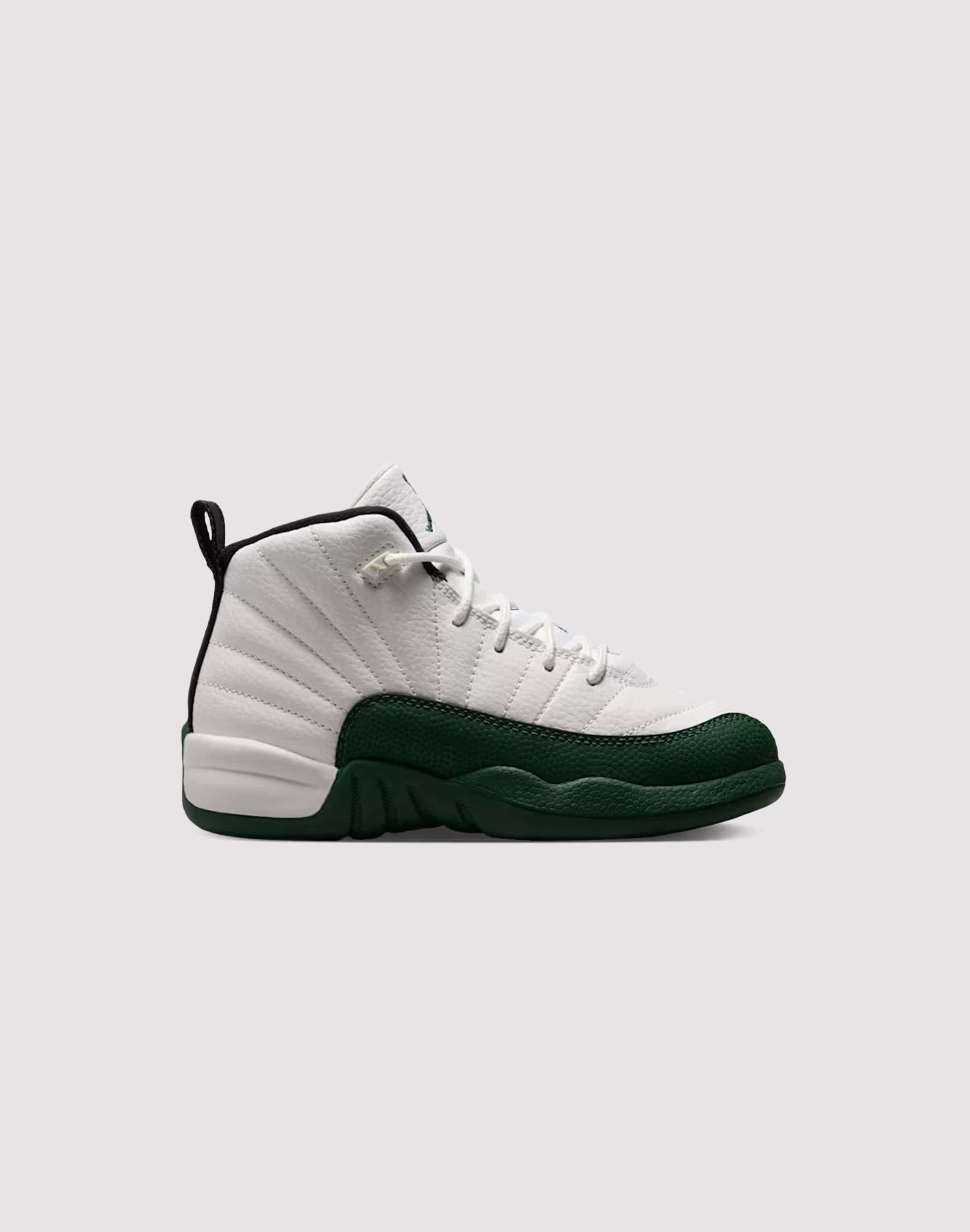 Photo of Jordan Air Jordan 12 Retro 'Summit White and Gorge Green' Pre-School