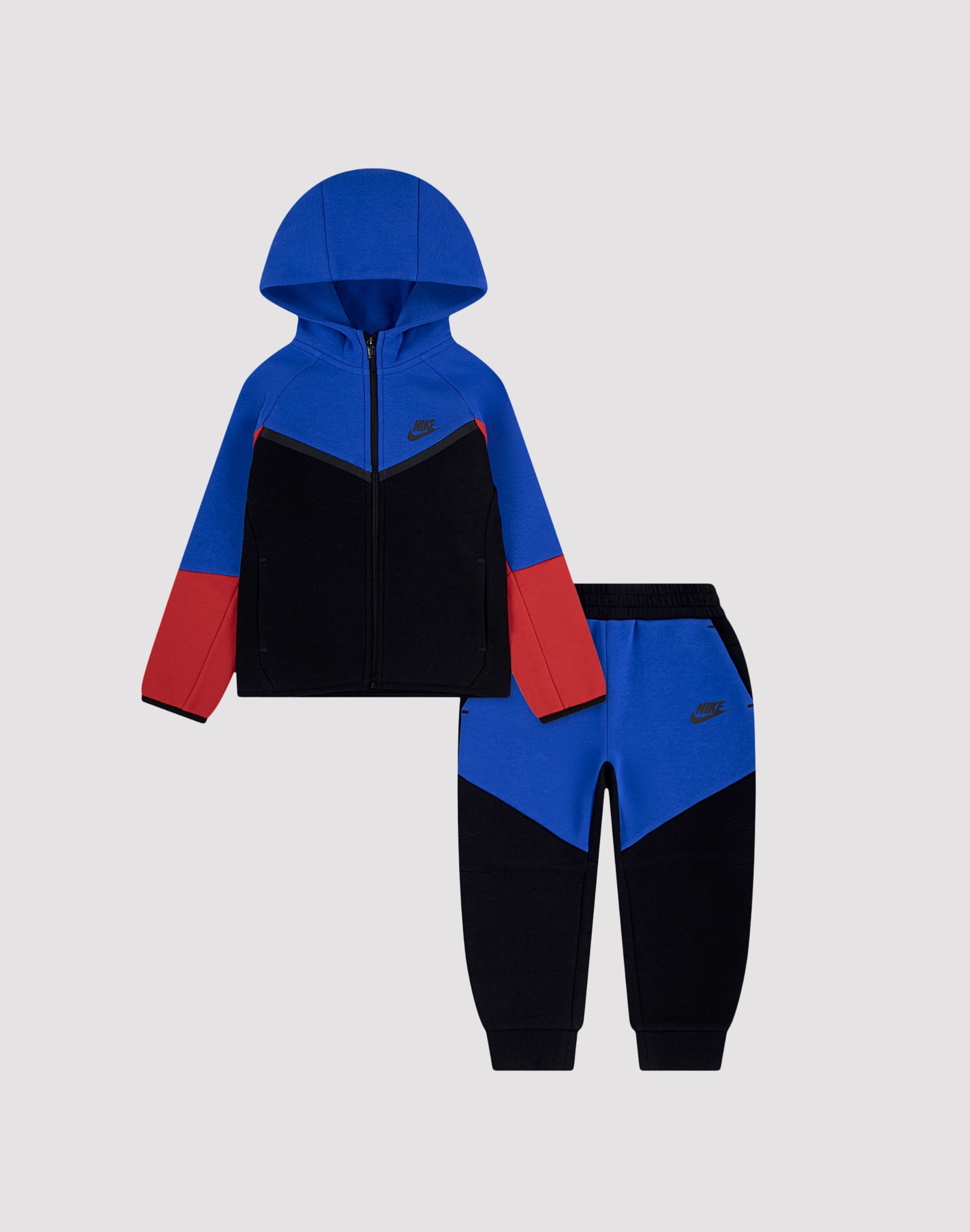 nike tech tracksuit black and blue