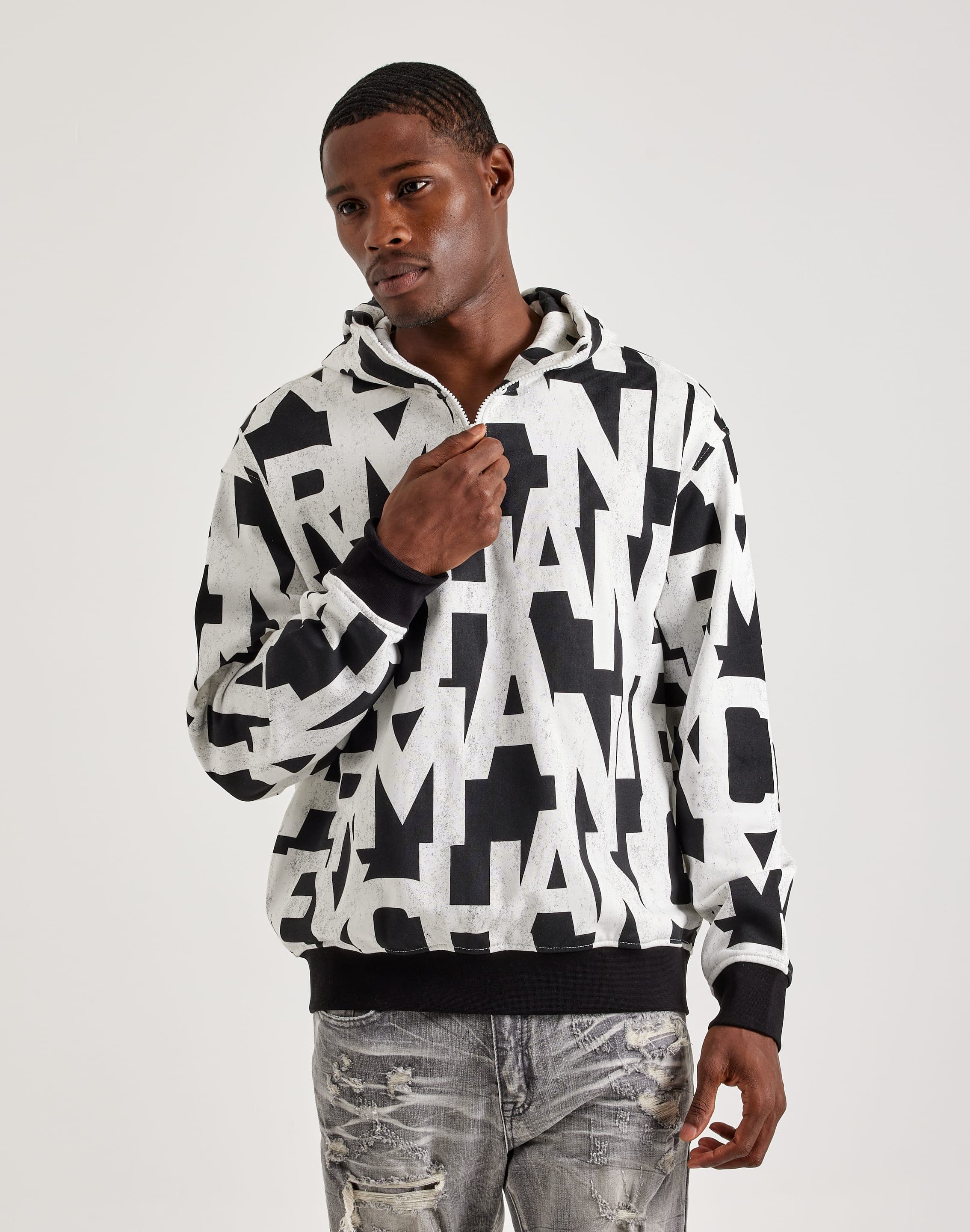Armani Exchange Allover Print Logo Hoodie – DTLR