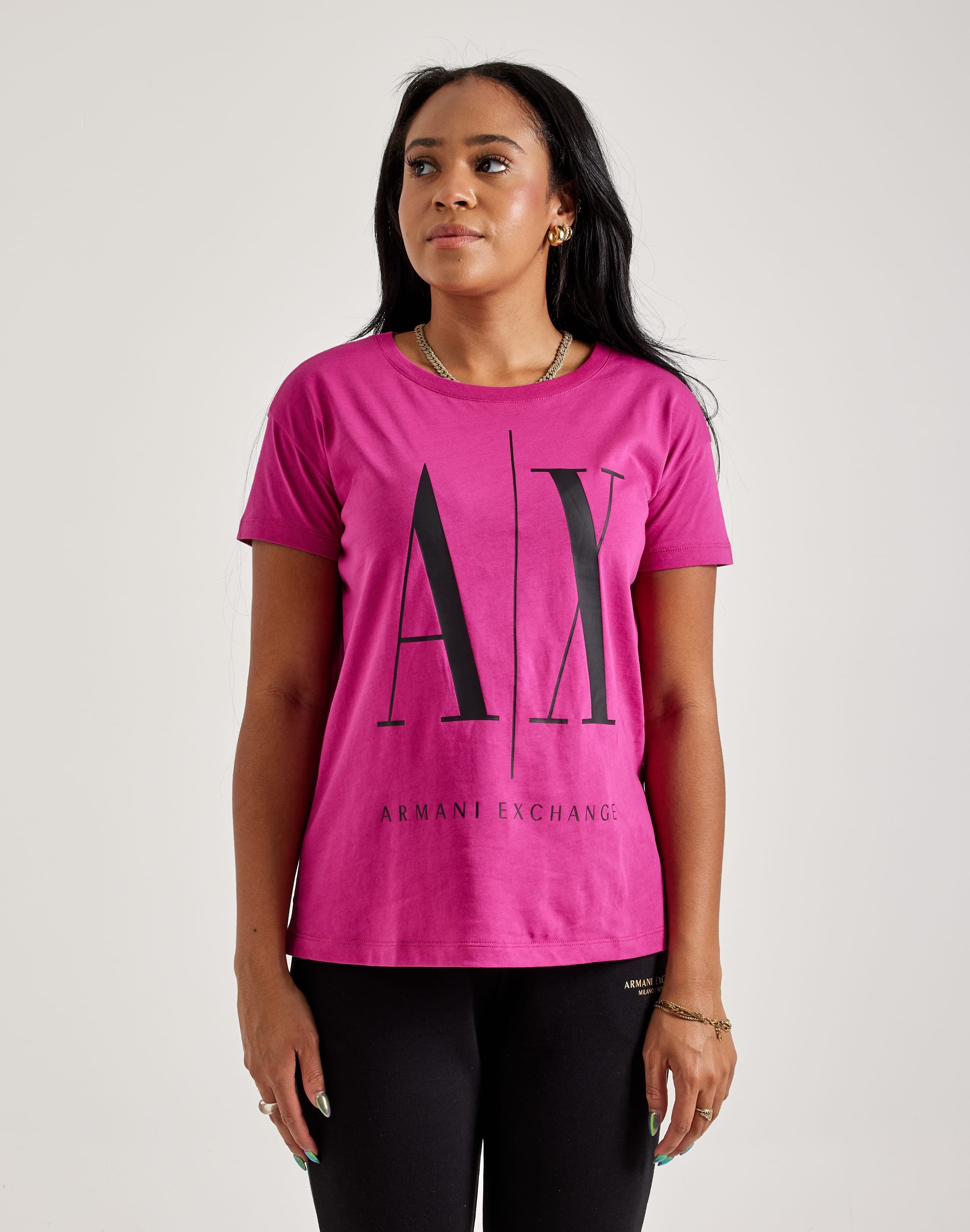 ARMANI★ピンクシャツ★ノースリーブ $110 Armani Exchange Women's, Logo Tape Full Zip Hooded Sweater