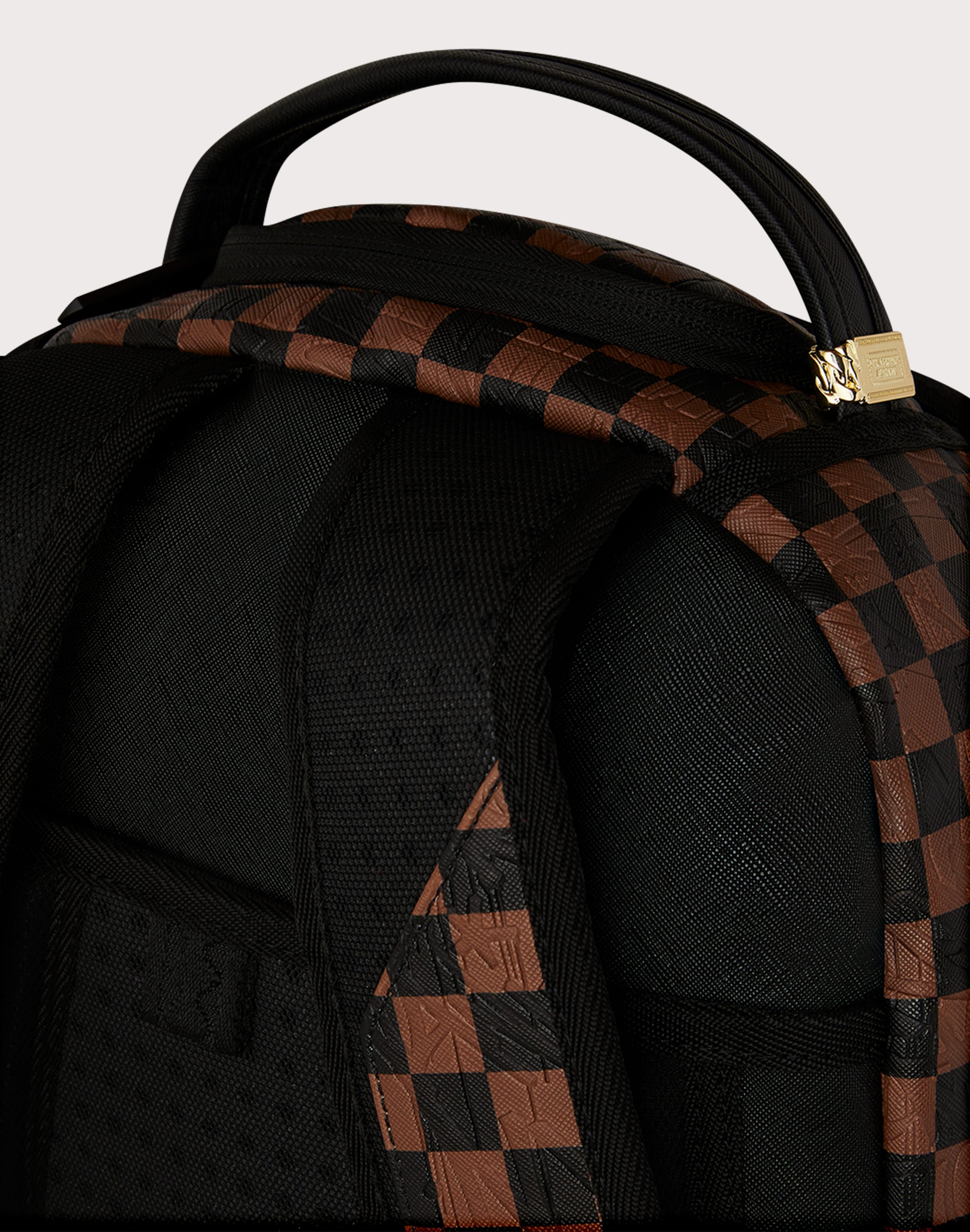 checkered leather backpack Sprayground Check 2 Emboss Backpack