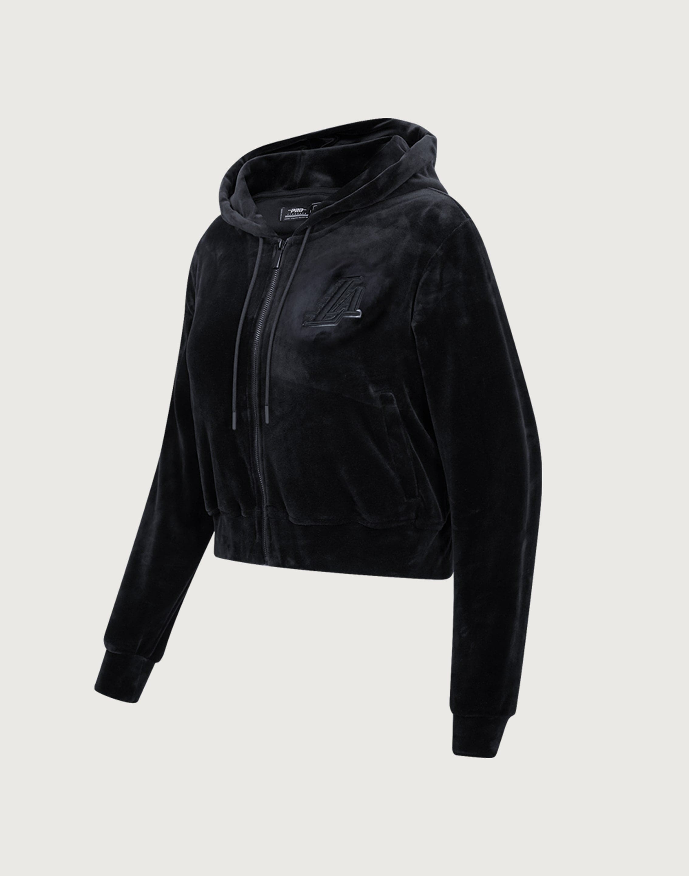 Photo of Pro Standard NBA Los Angeles Lakers Triple Black Velour Zip Hoodie