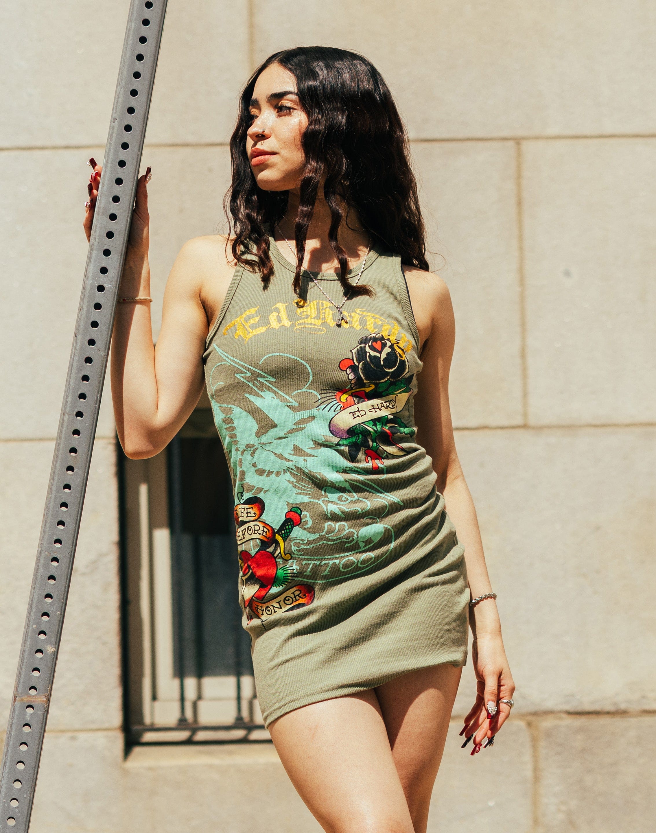 Ed Hardy Black Rose Tank Dress DTLR Ed Hardy Black Rose Tank Dress DTLR