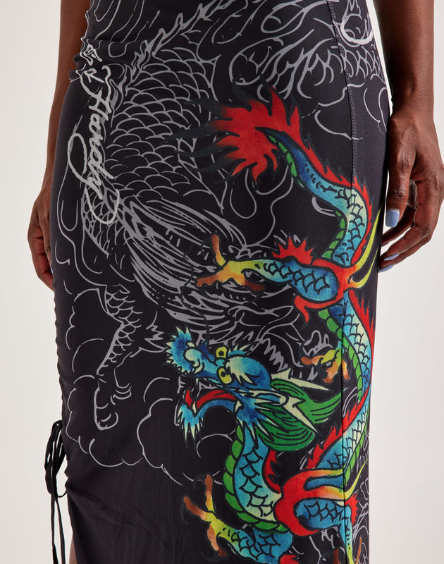 Ed Hardy Dragon Print Mesh Maxi Skirt – DTLR