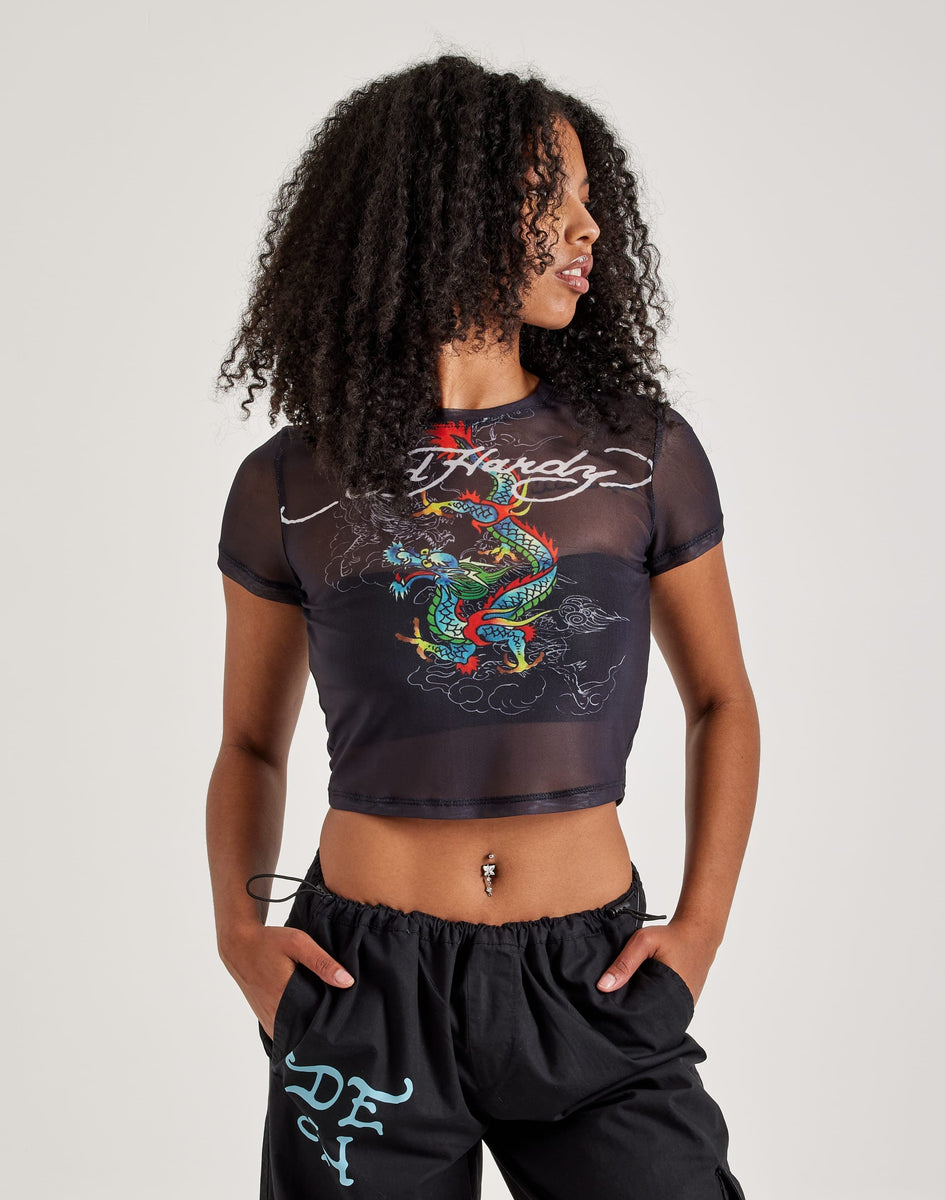Ed Hardy Dragon Print Mesh Top – DTLR