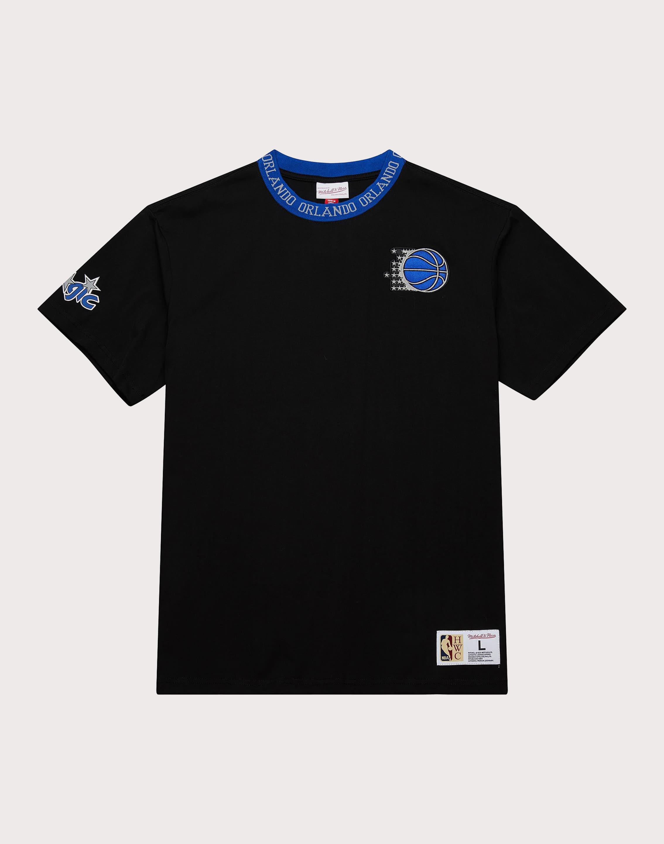 Photo of Mitchell & Ness Jacquard Ringer Short Sleeve Vintage Orlando Magic Black T-Shirt