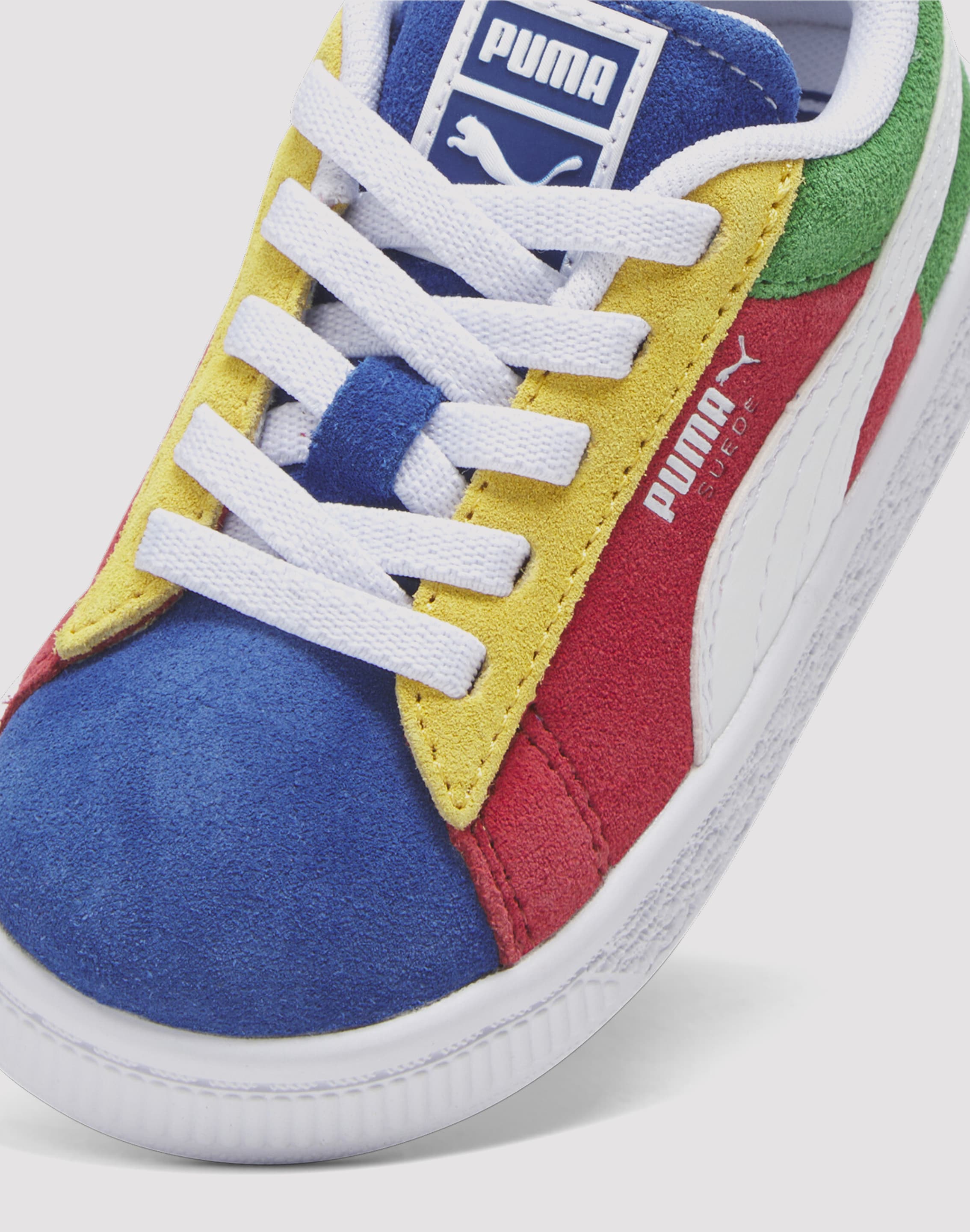 Photo of Puma Suede XXI Primary Toddler Boys' "Red/Green/Blue"