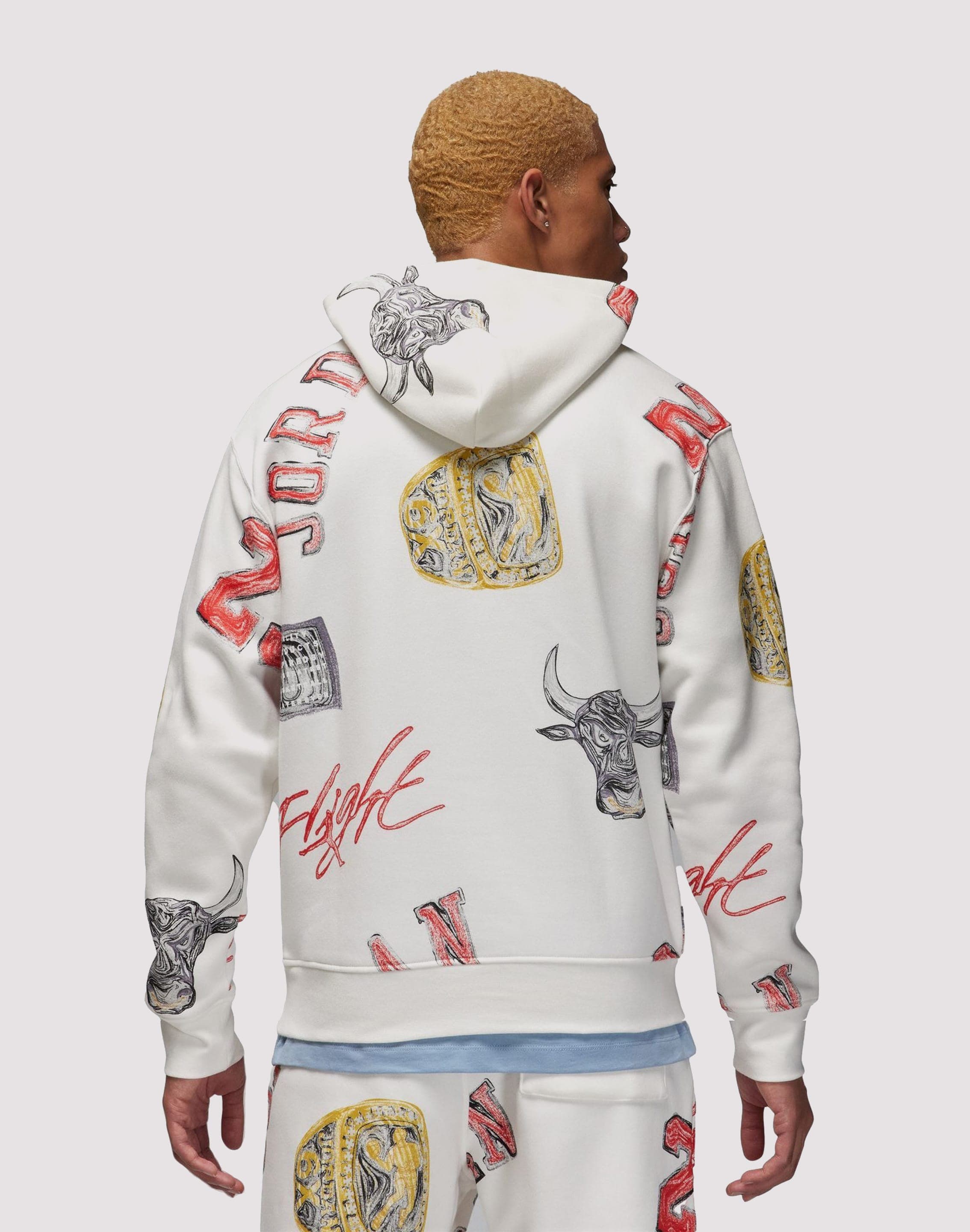 Photo of Nike Essential Printed Fleece Cream Hoodie