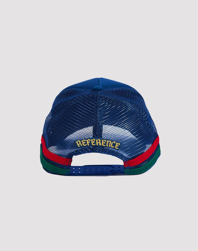 REFERENCE CO . Born to Win Racing Stripe Trucker Blue Snapback – DTLR