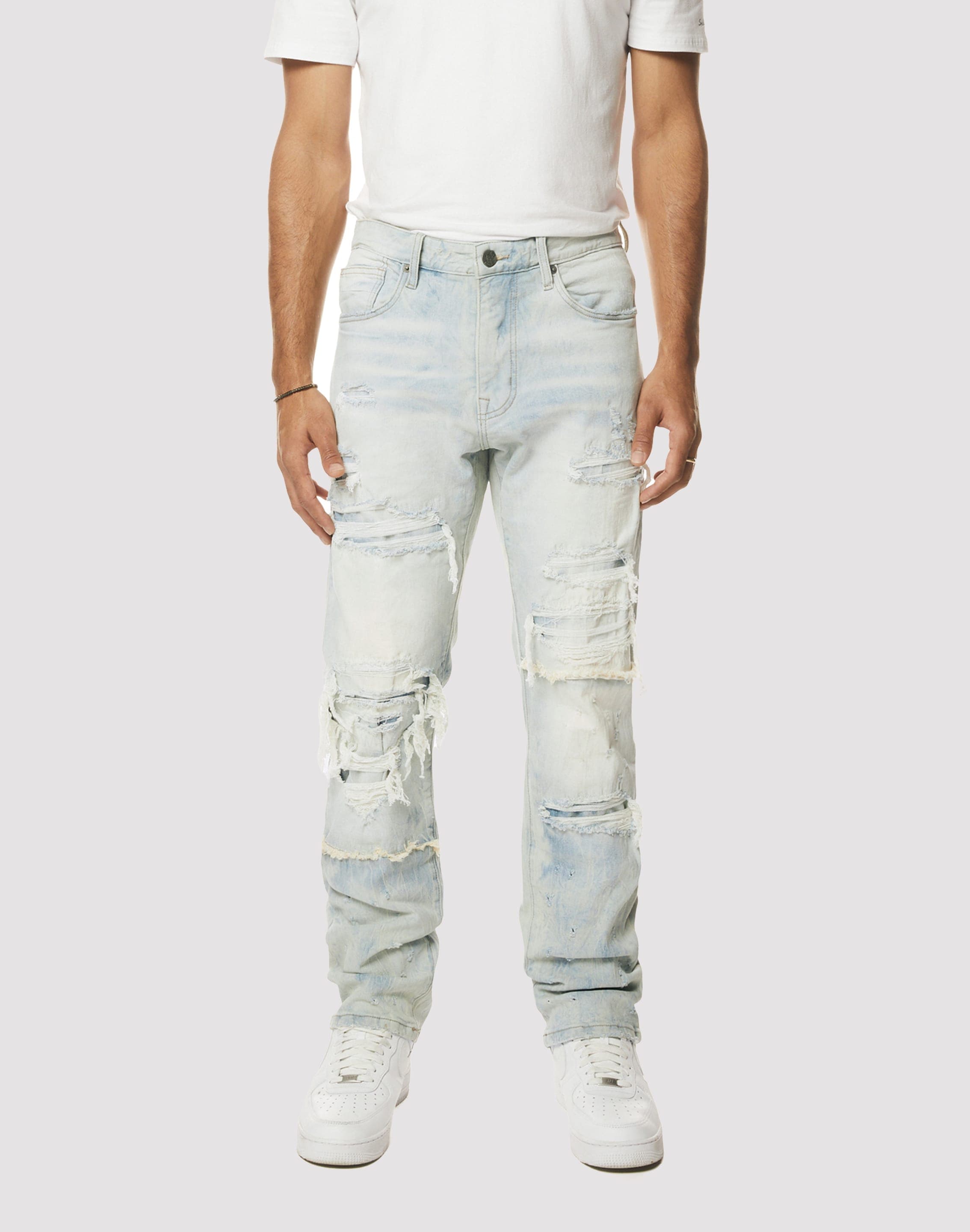 Photo of Grindhouse Fray Cut N Sew Straight Fit Denim Jeans