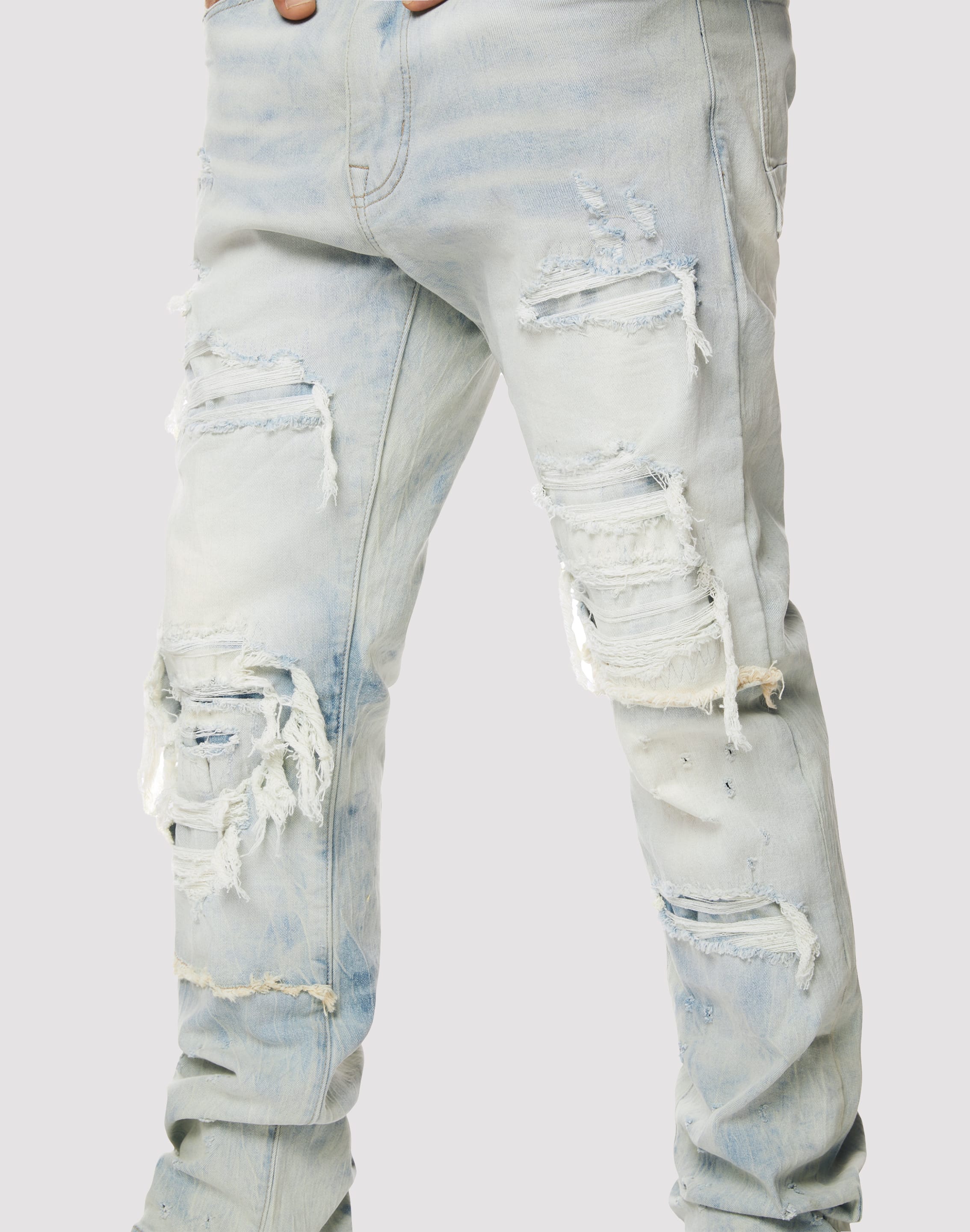 Photo of Grindhouse Fray Cut N Sew Straight Fit Denim Jeans
