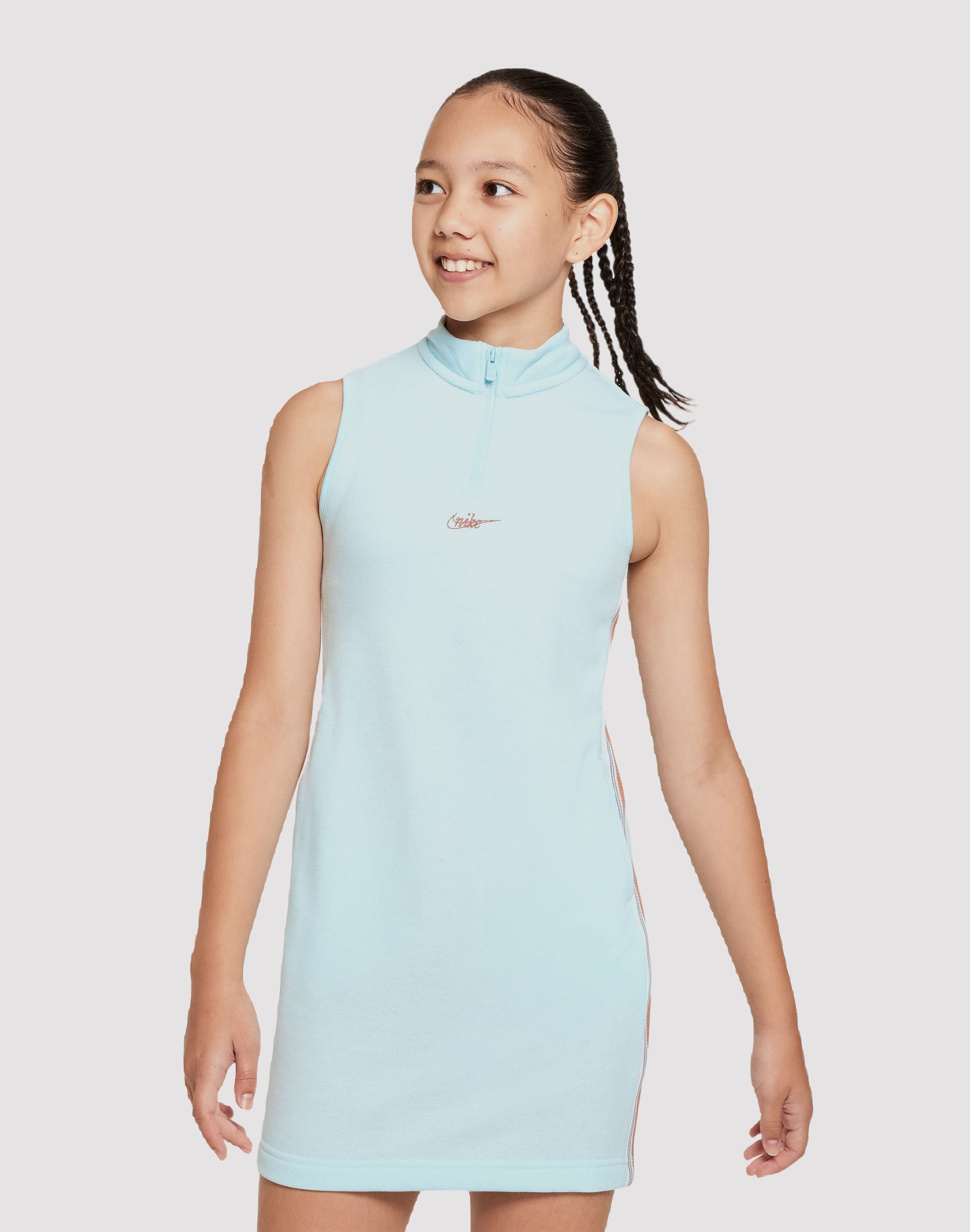 blue nike dress Slam printed Dri-FIT and mesh tennis dress - light blue