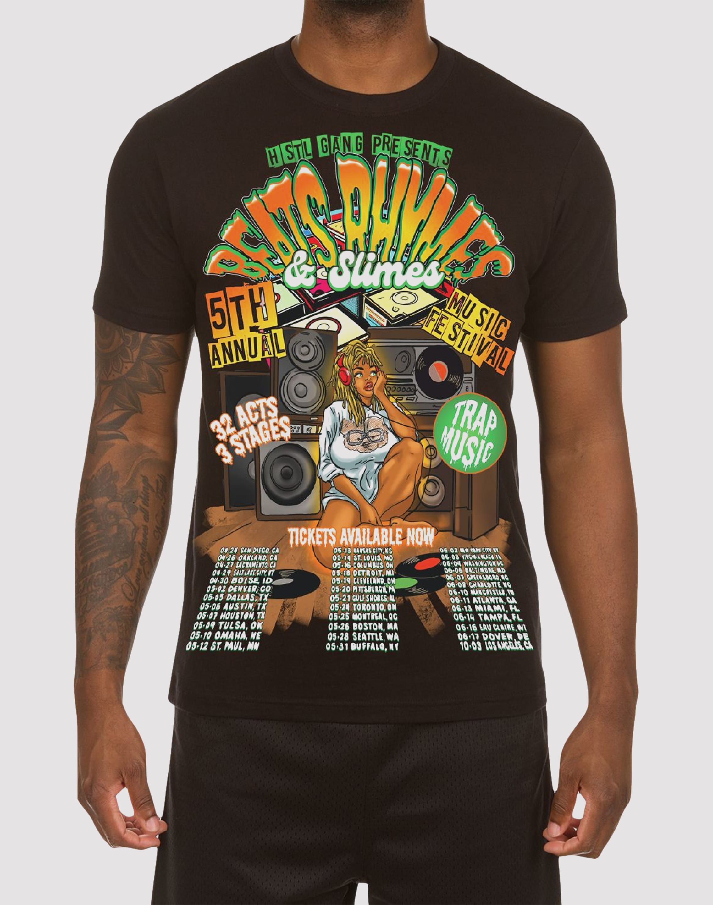 Photo of Hustle Gang Rhymes And Slime Black Tee
