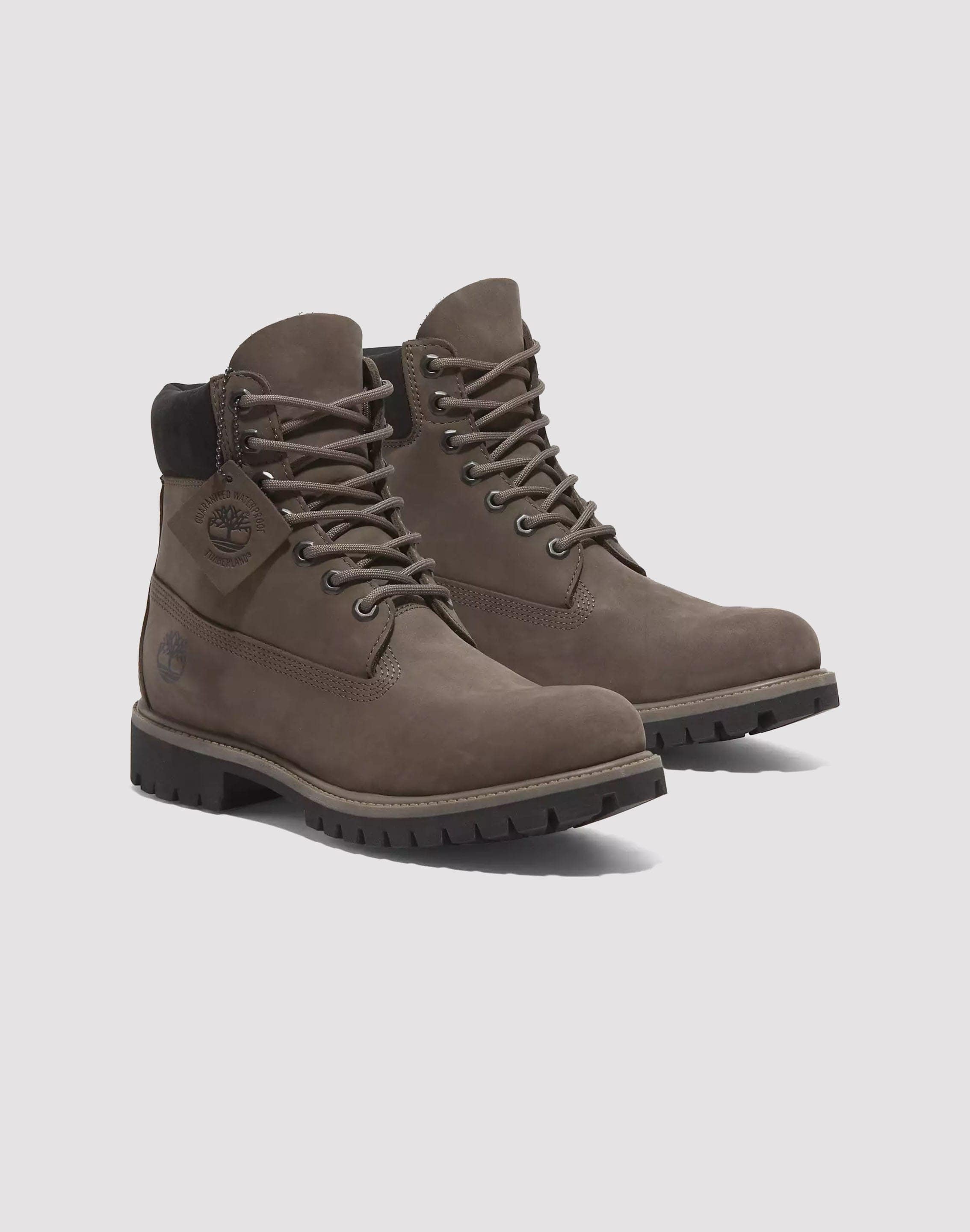brown timberland dress boots Timberland Premium 6-inch lace-up waterproof boots in dark brown
