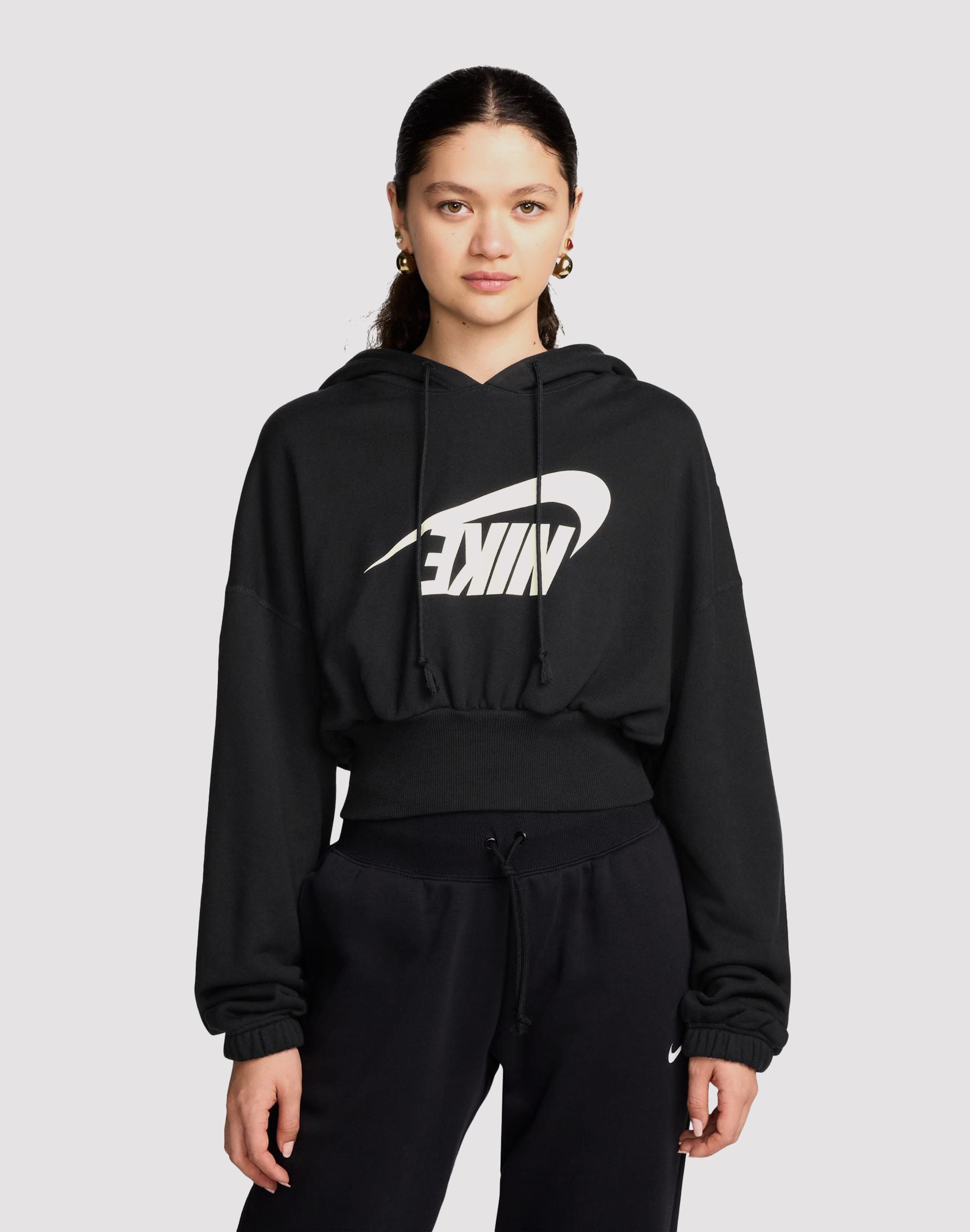 Nike Sportswear Oversized Fleece Pullover Crop Hoodie – DTLR