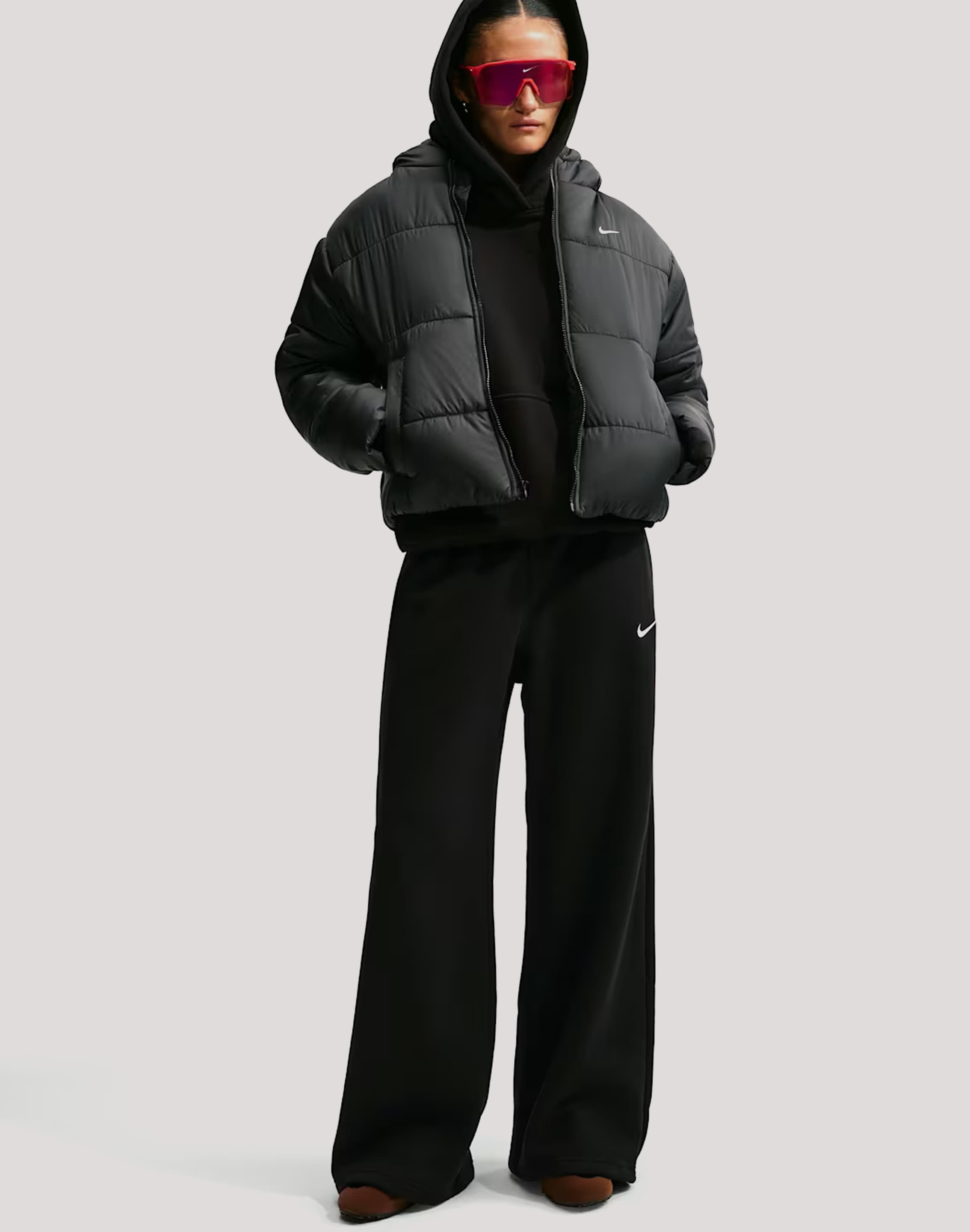 Photo of Nike Mid-Rise Wide-Leg Fleece Pants