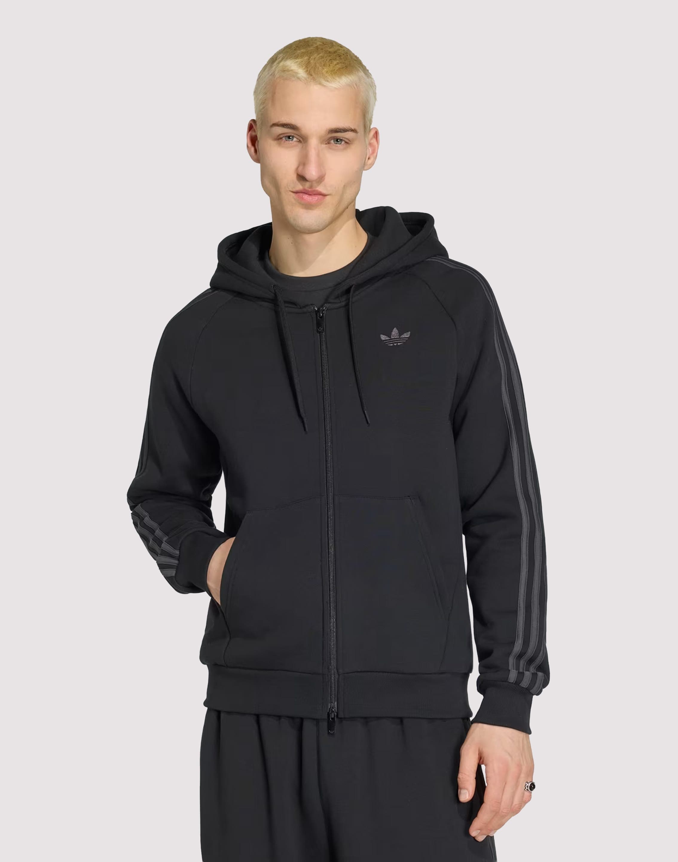 Photo of Adidas Adicolor Over The Hood Stripes Fleece Full-Zip Hoodie