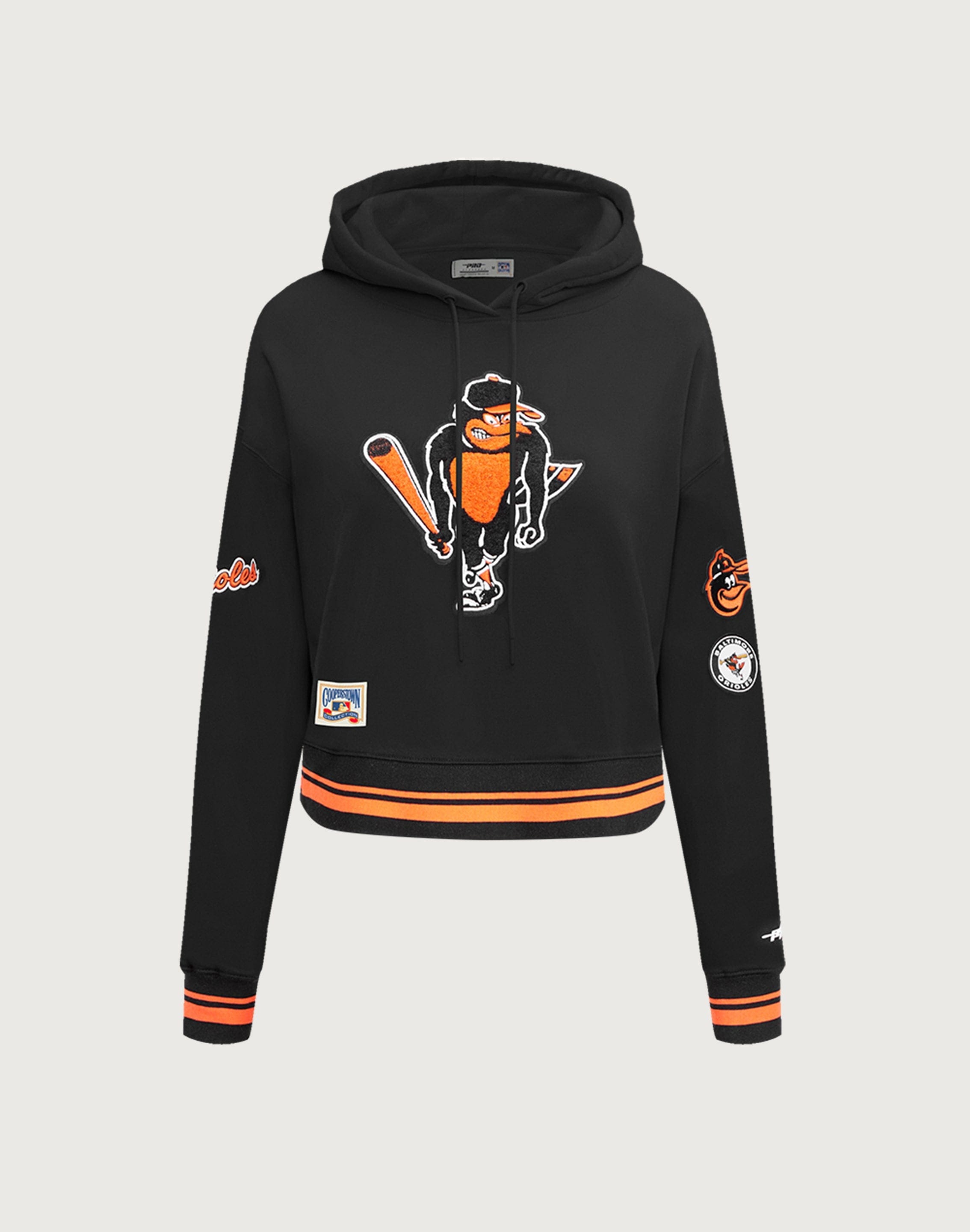 Photo of Pro Standard MLB Baltimore Orioles Retro Classic Rib Cropped Hoodie