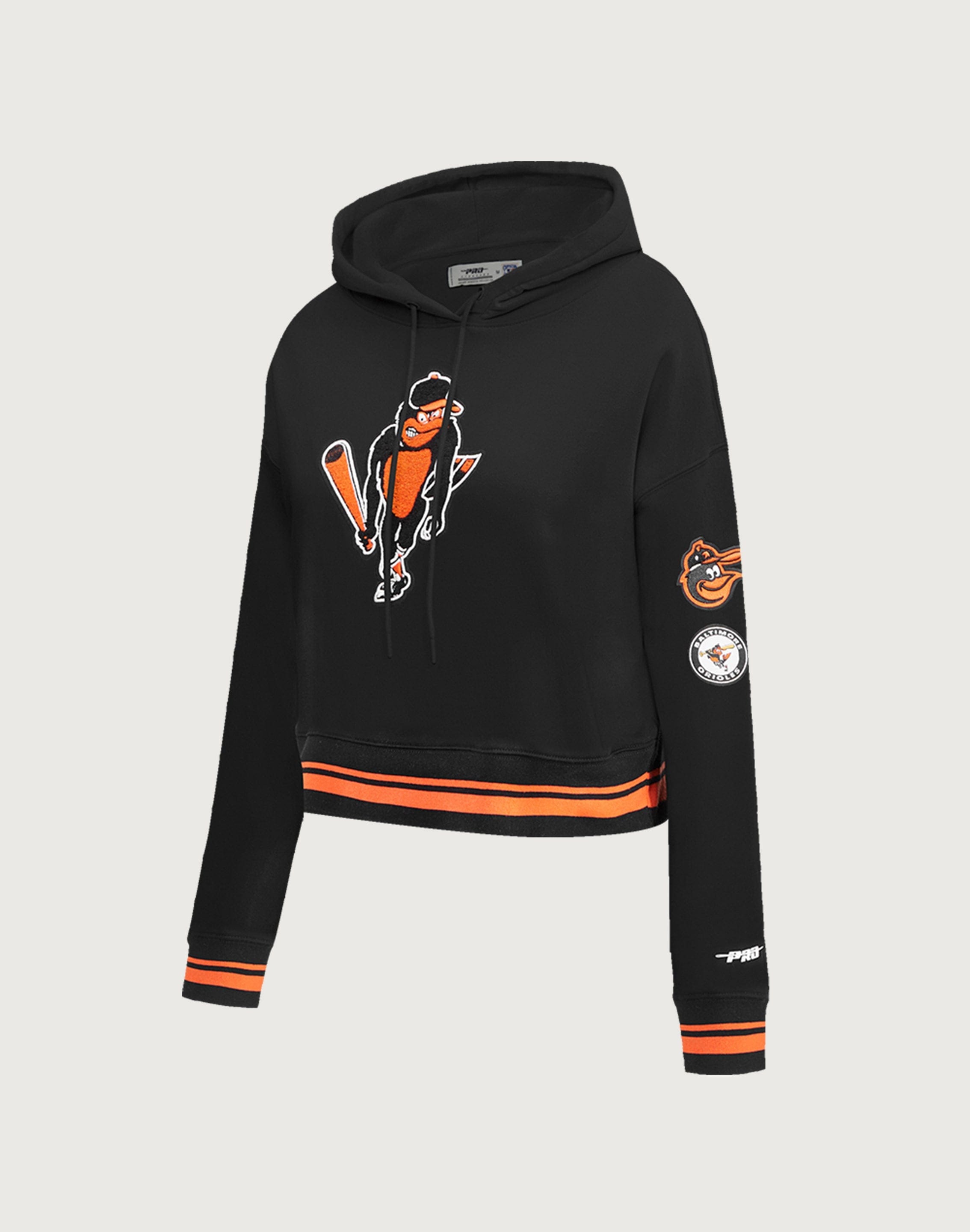 Photo of Pro Standard MLB Baltimore Orioles Retro Classic Rib Cropped Hoodie