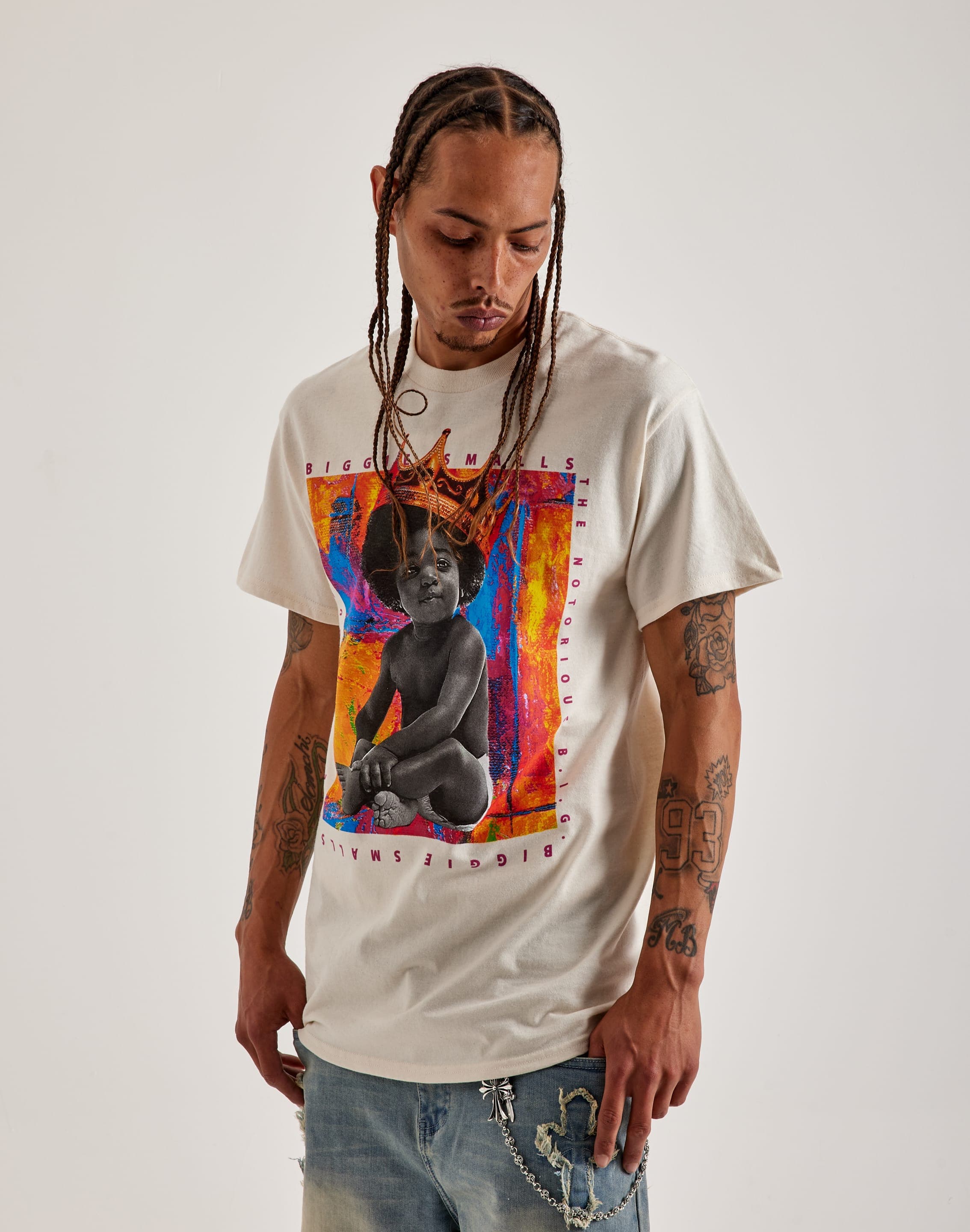 biggie smalls t shirt dress Women's White Biggie Boxy Graphic Tee
