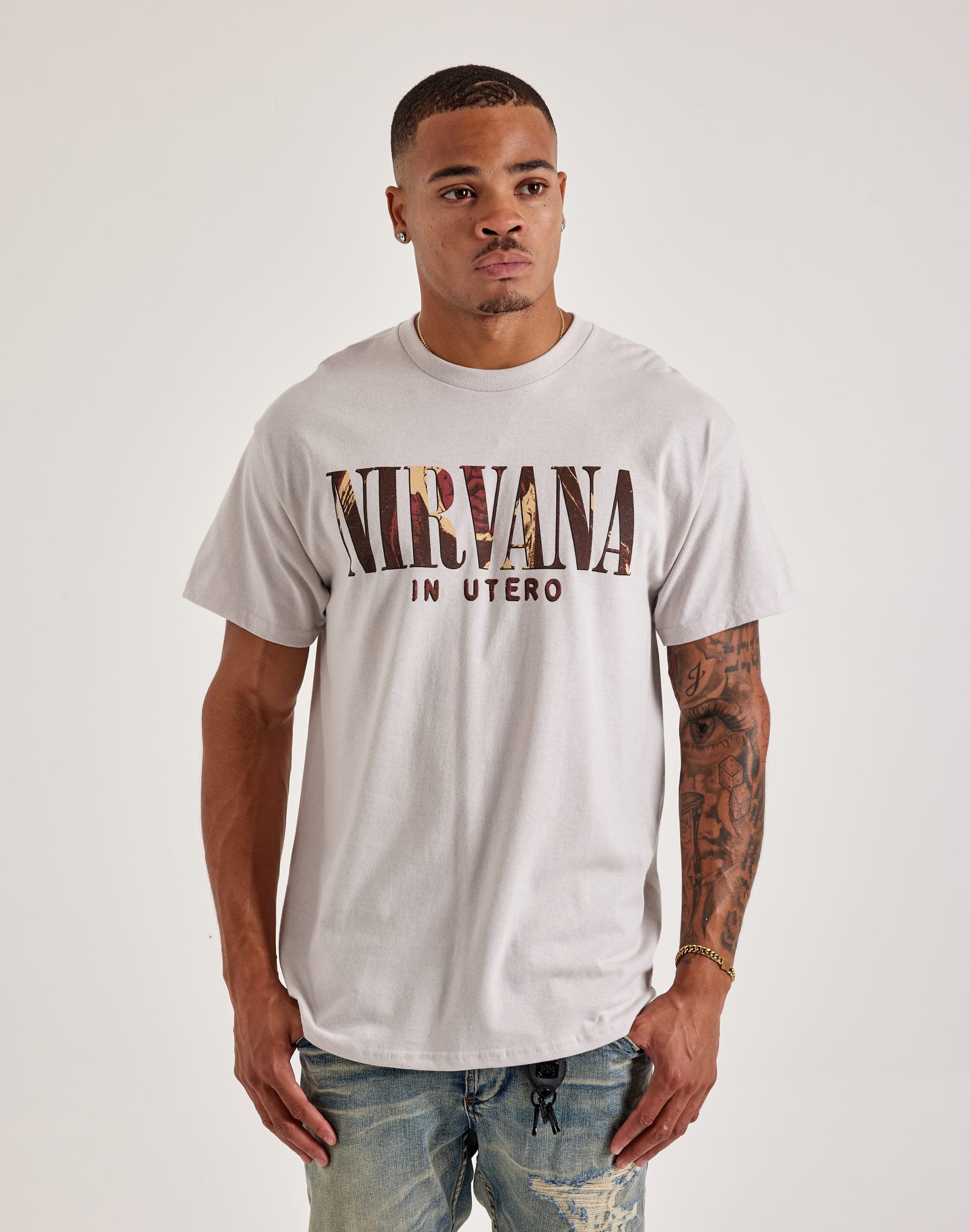 OFFICIAL Nirvana 'Angeles In The Sky' Oversize Graphic Tee | Women's Black Wash 100% Cotton