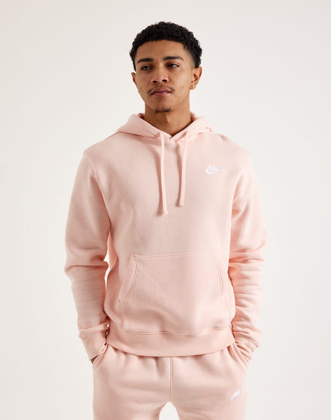 nike fleece sweatshirt in arctic pink and peach