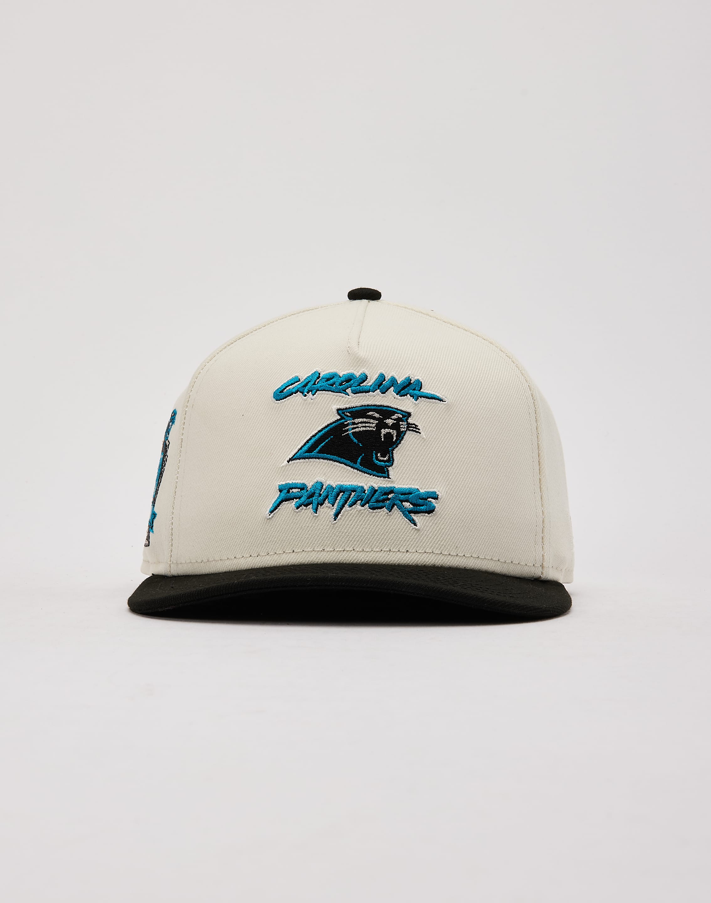 Casquette snapback New Era crème Carolina Panthers pour homme, modèle Upside Down 9FIFTY Casquette snapback New Era crème Carolina Panthers pour homme, modèle Upside Down 9FIFTY