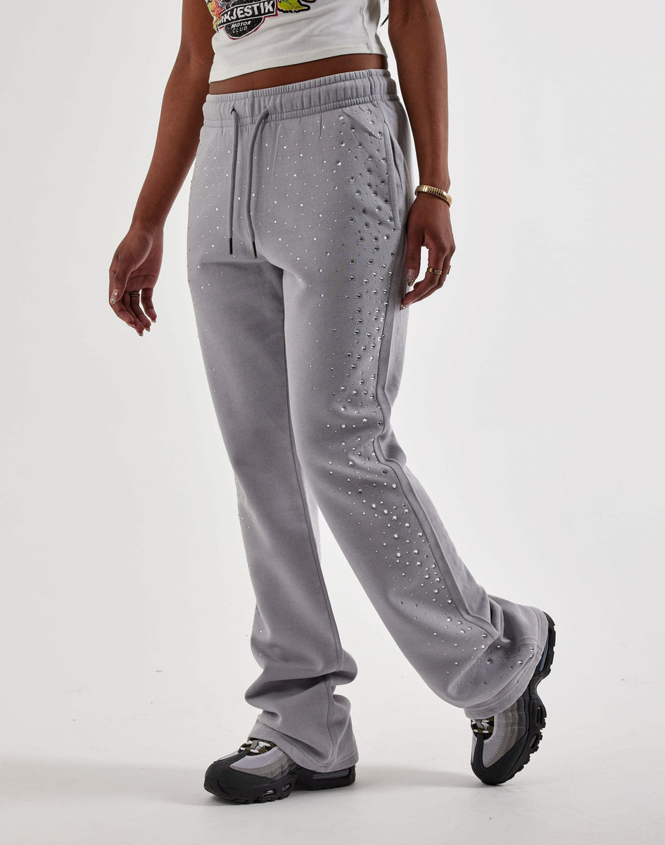 Red Fox Rhinestone Washed Stacked Fleece Pants – DTLR