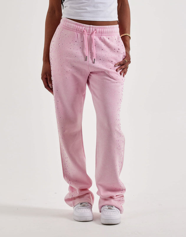 Red Fox Rhinestone Washed Stacked Fleece Pants – DTLR
