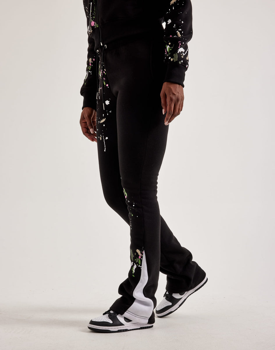 Red Fox Paint Splatter Stacked Fleece Sweatpants – DTLR