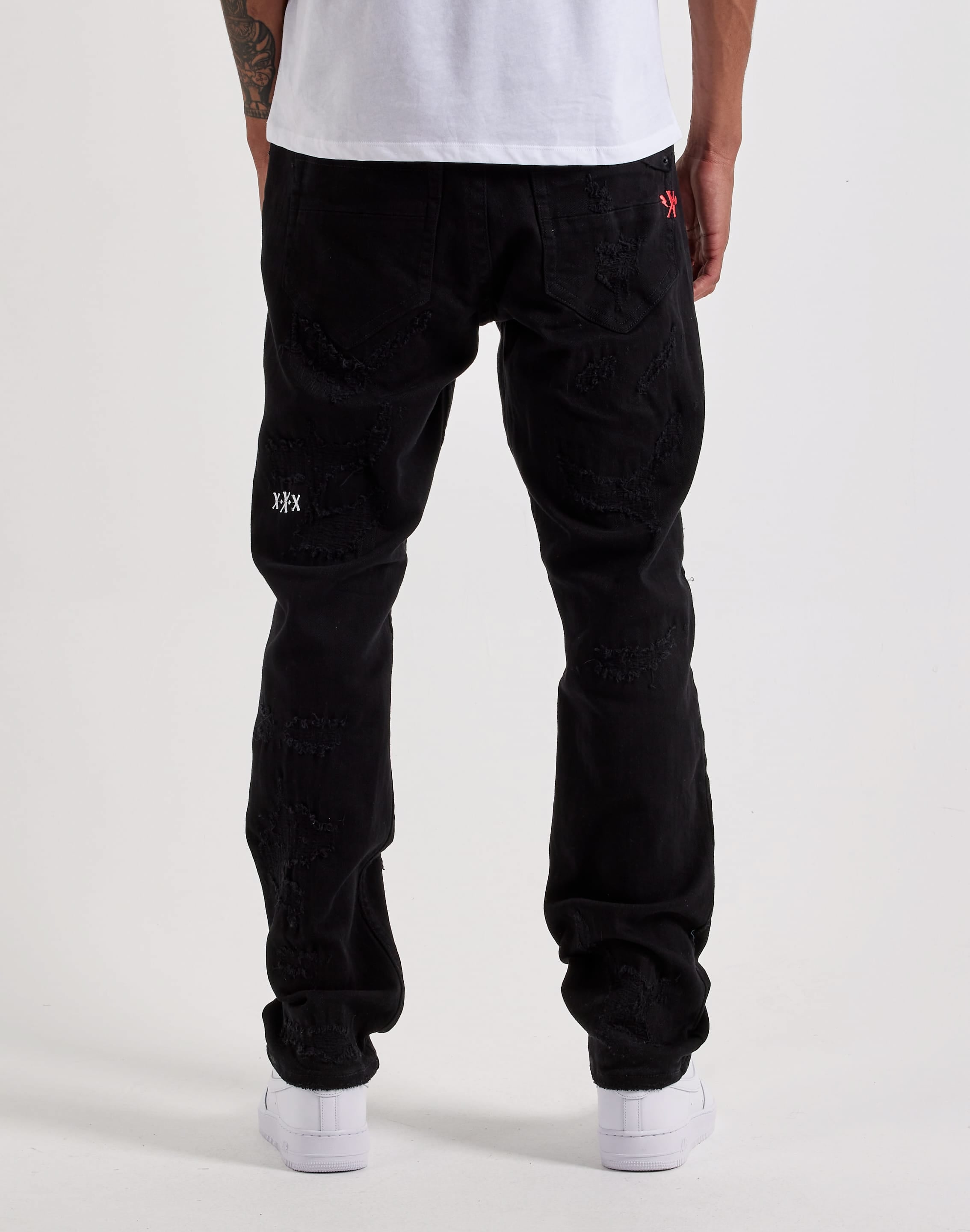 Photo of Smuggler's Moon Slim Distressed Cross Pin Denim Jeans