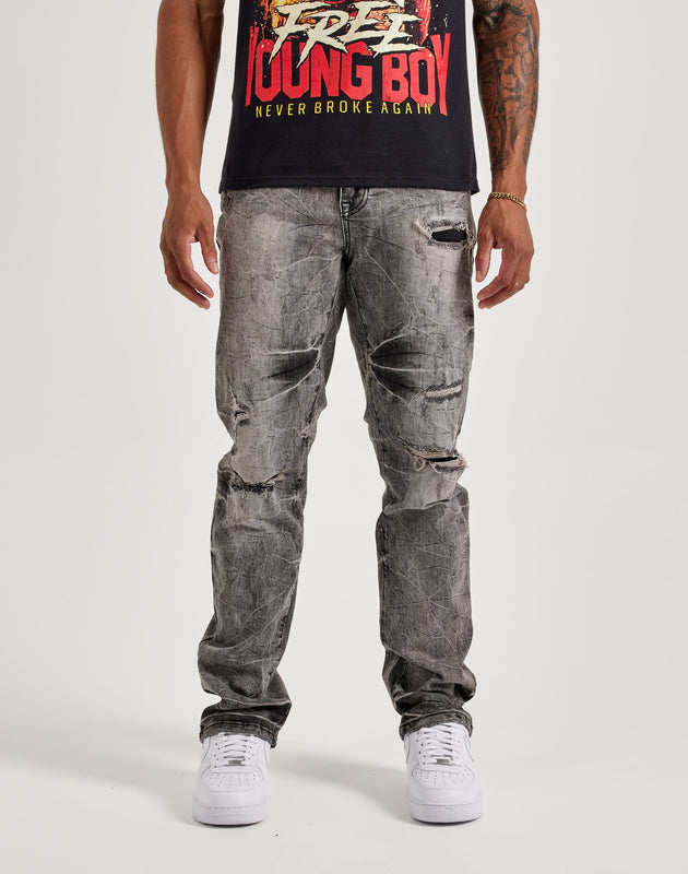 Smoke Rise Wave Effect Straight Denim Jeans – DTLR