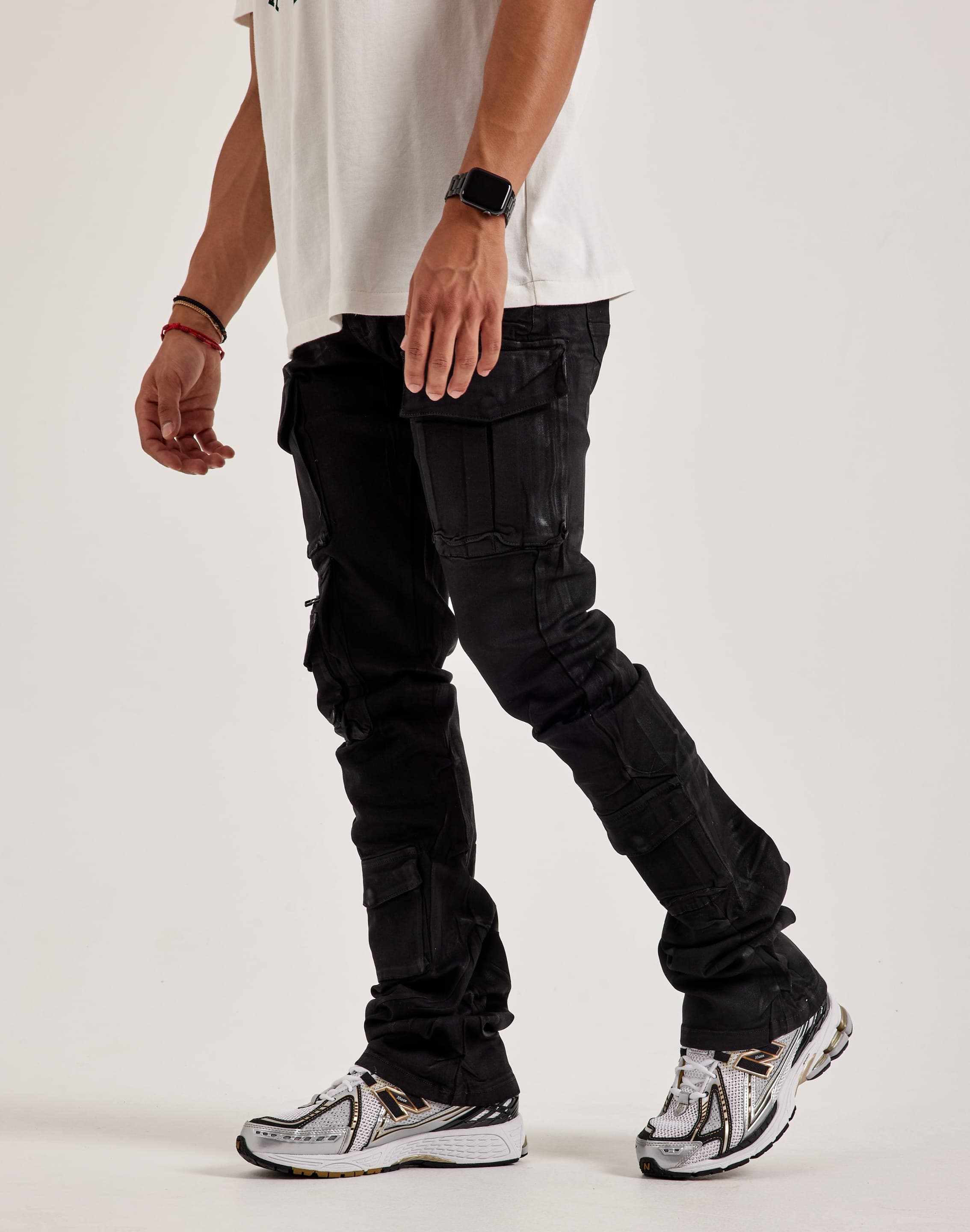 Smoke Rise Stacked Flared Waxed Cargo Jeans – DTLR