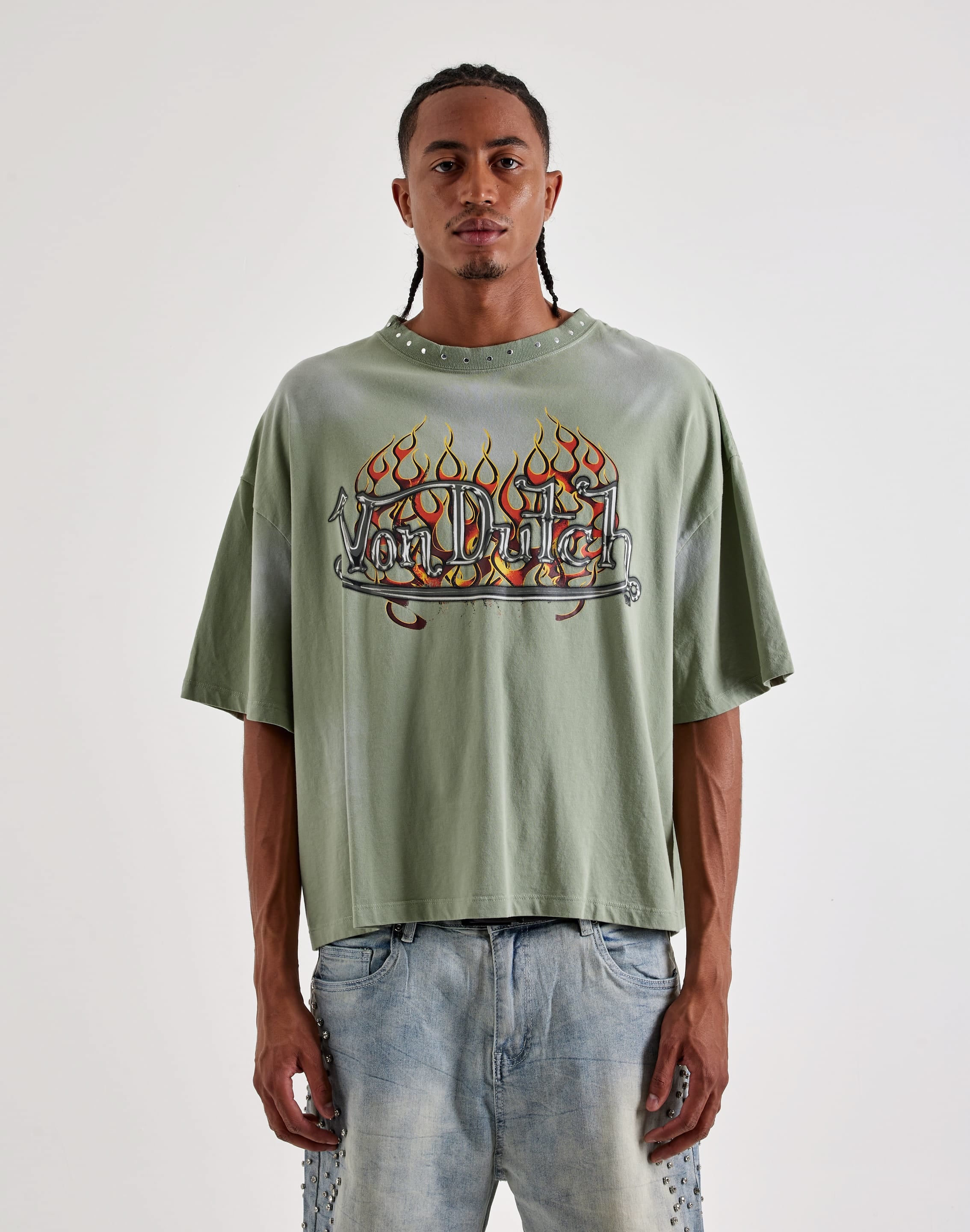 Photo of Von Dutch Eagle Studded Oversized Tee