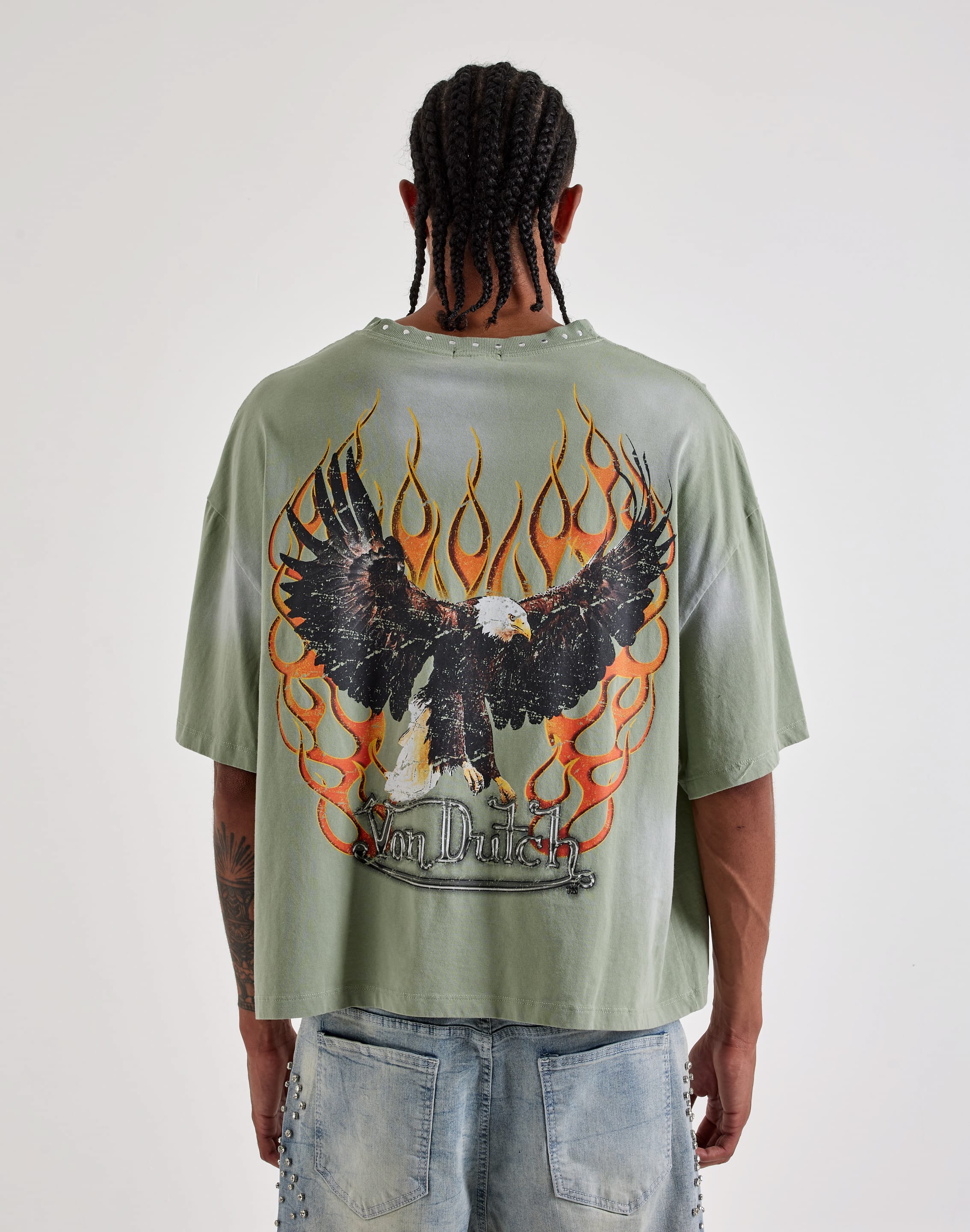 Photo of Von Dutch Eagle Studded Oversized Tee