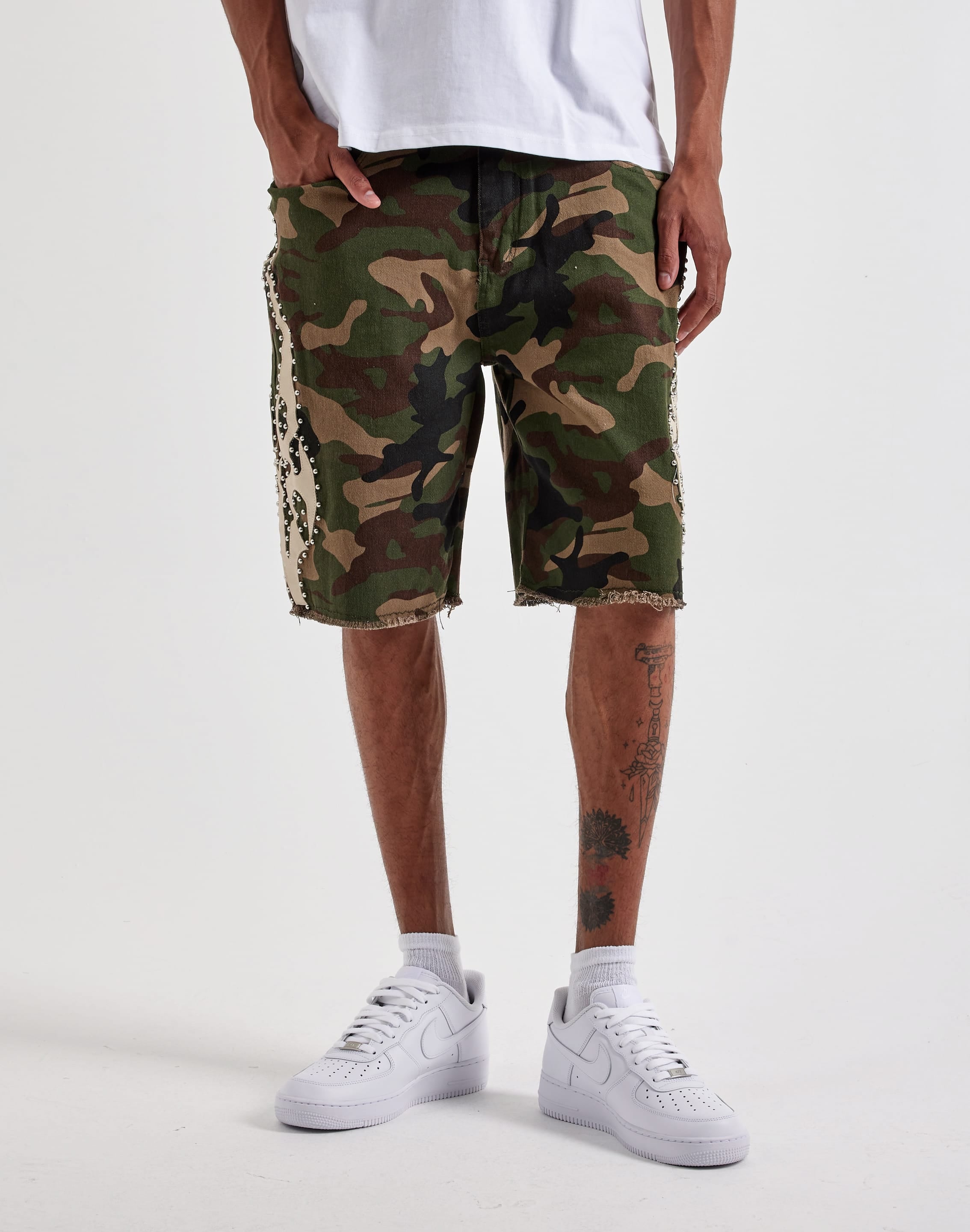Photo of WAIMEA Studded Side Patch Camo Shorts