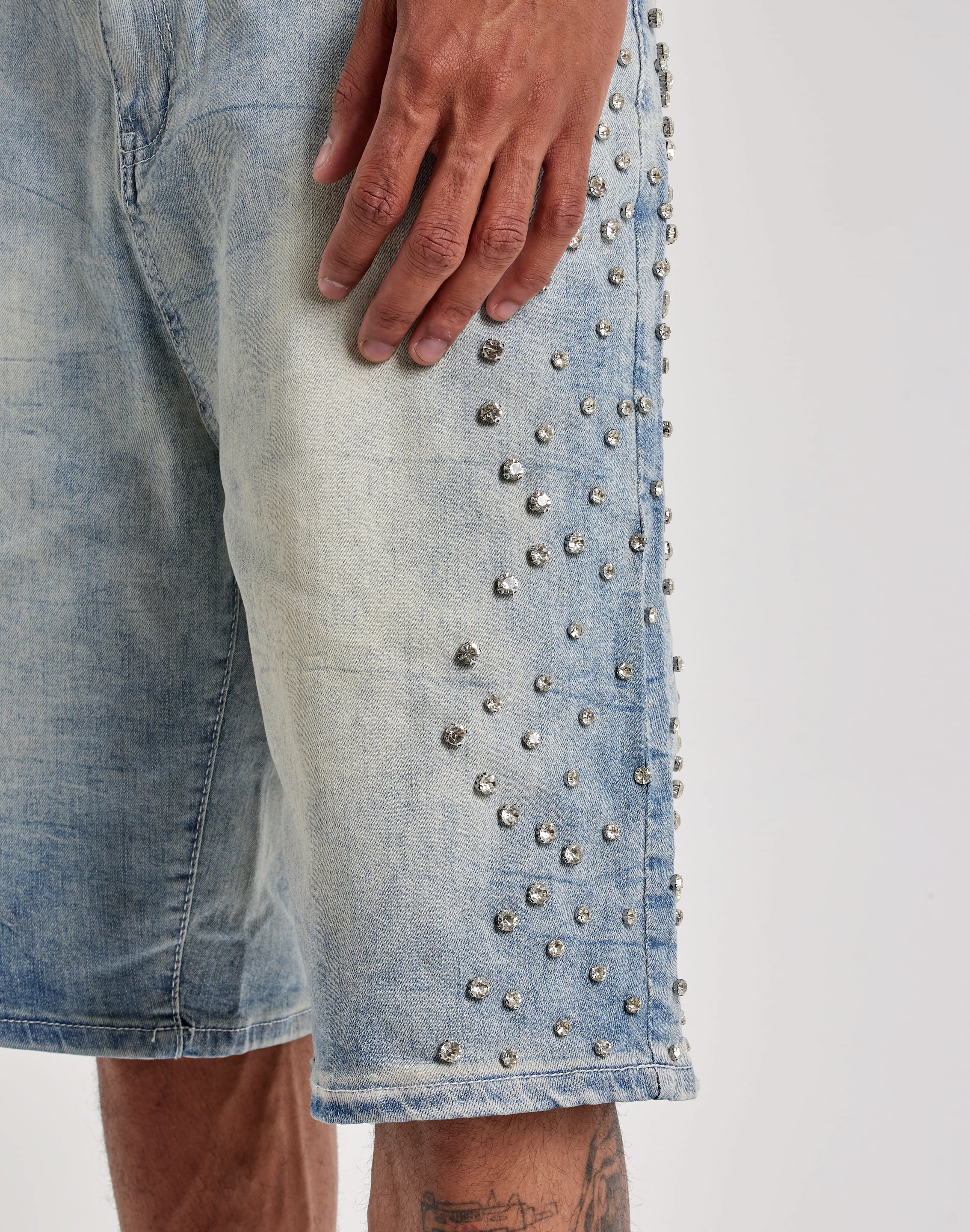 Photo of WAIMEA Rhinestone Denim Shorts