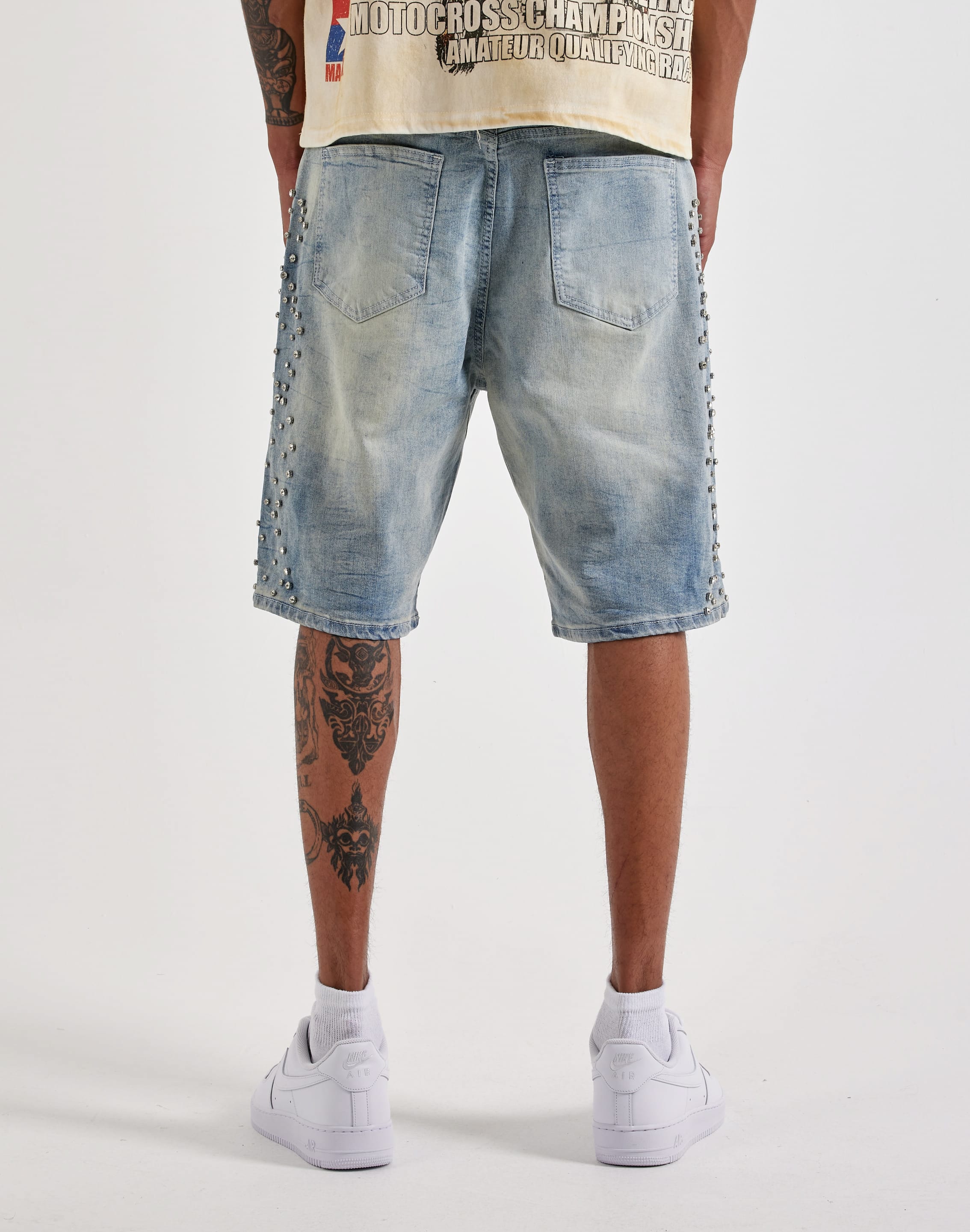 Photo of WAIMEA Rhinestone Denim Shorts